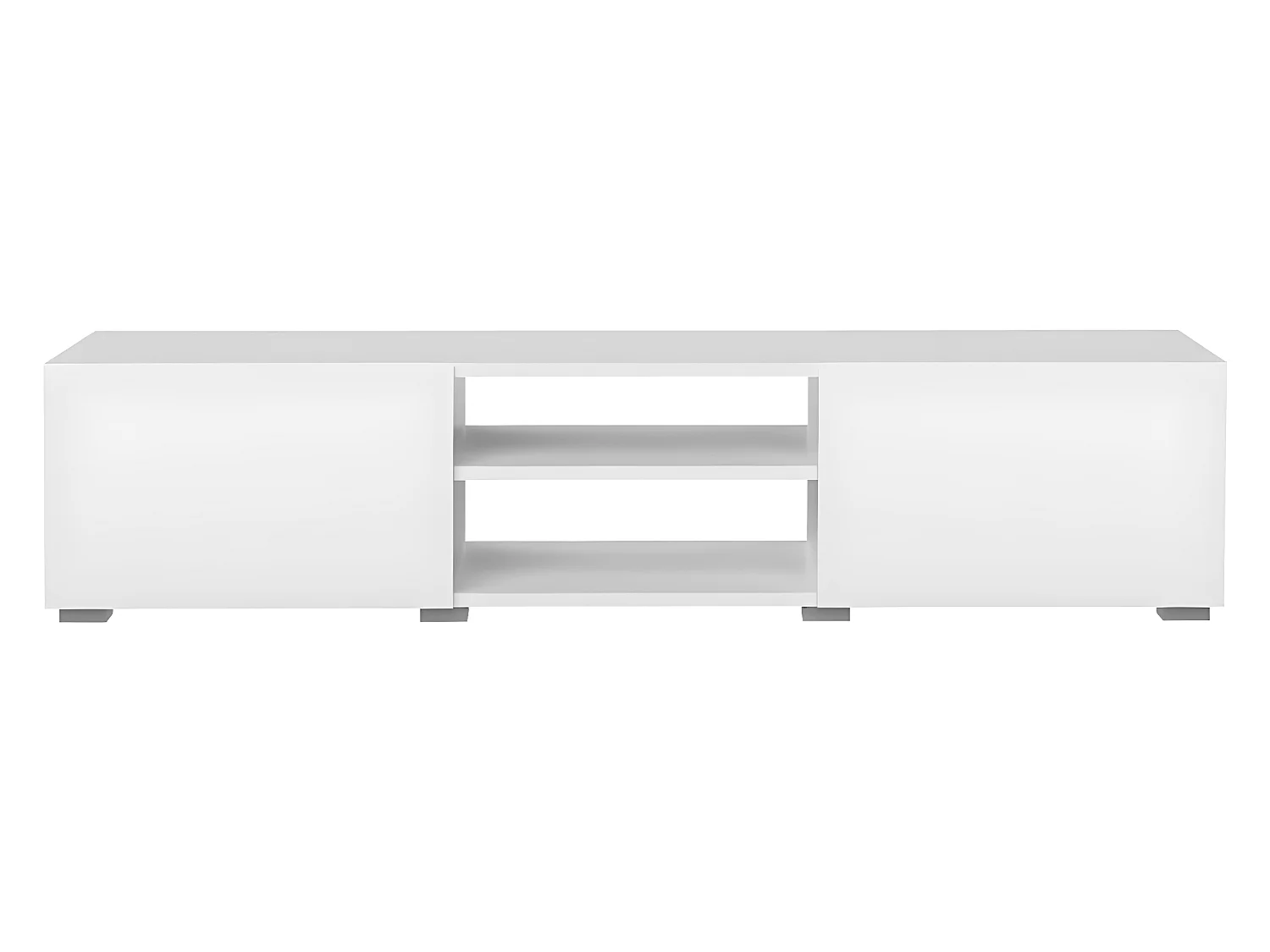 Meuble TV PODIUM 2 niches - blanc - TEMAHOME