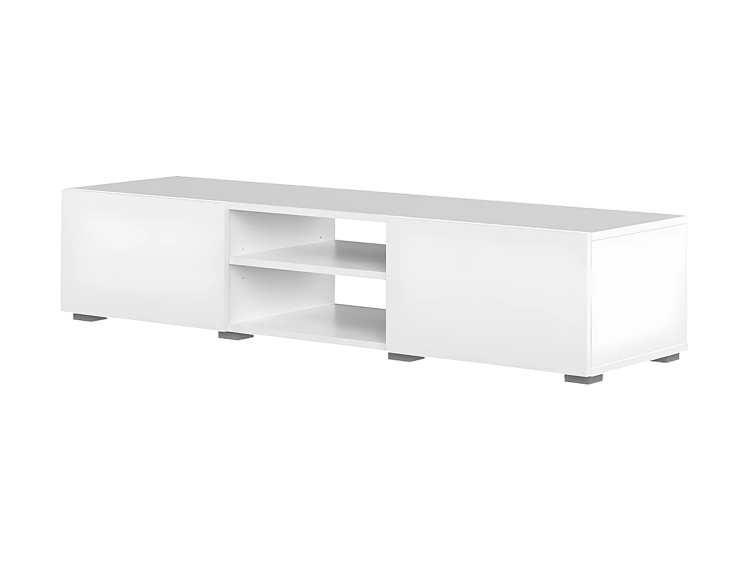 Meuble TV PODIUM 2 niches - blanc - TEMAHOME