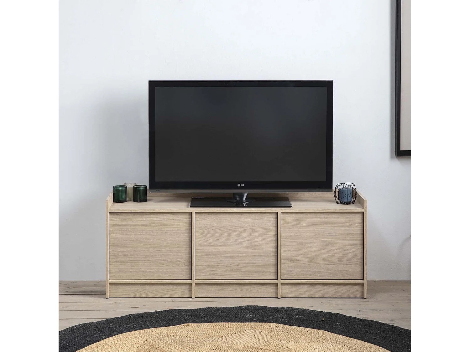 Meuble TV Moscú avec 3 Portes, Couleur Chêne, 139 cm