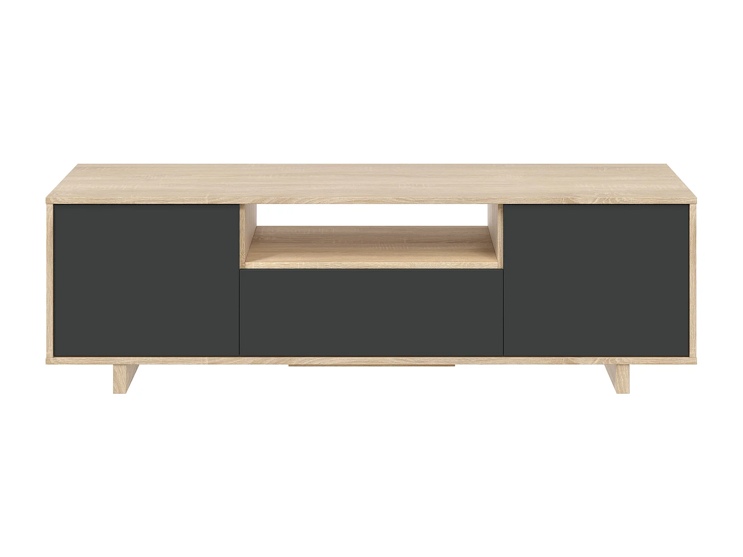 Mobile TV Zaida 3 Ante Colore Rovere e Grigio, 150 cm (Larghezza) 41 cm (Profondità) 46 cm (Altezza)