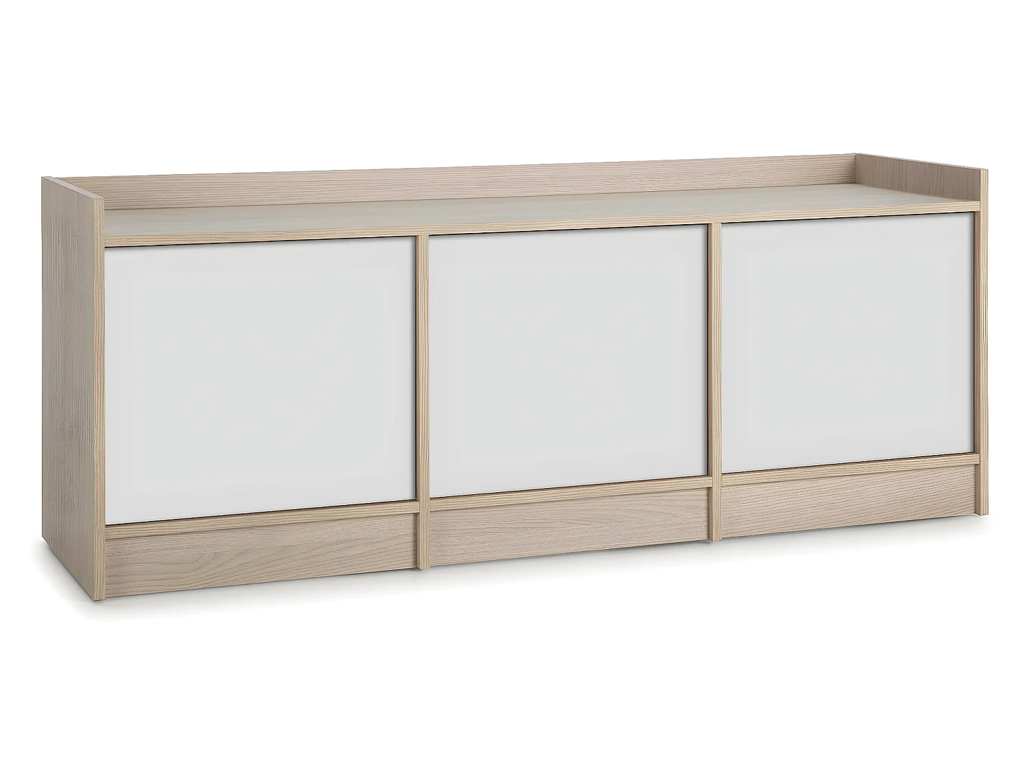Meuble TV Moscú avec 3 Portes, Couleur Chêne/Blanc, 139 cm