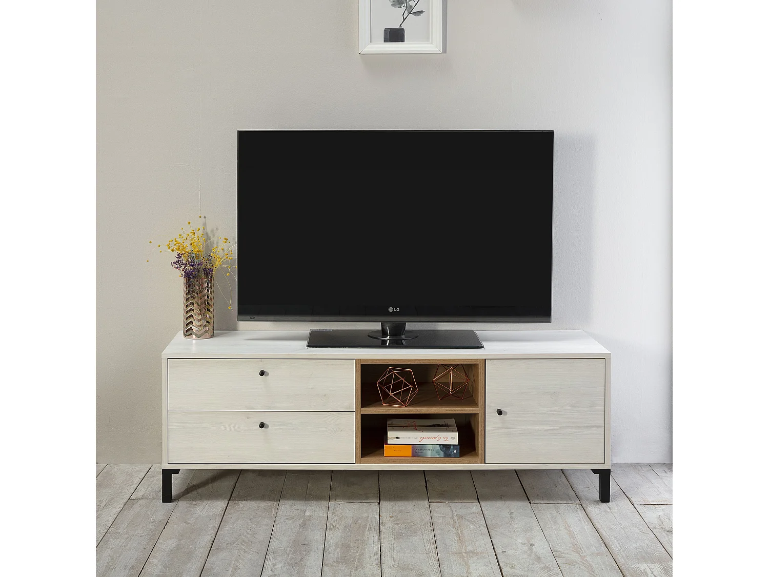 Tv Möbel Javea 2 Schubladen Farbe Weiß