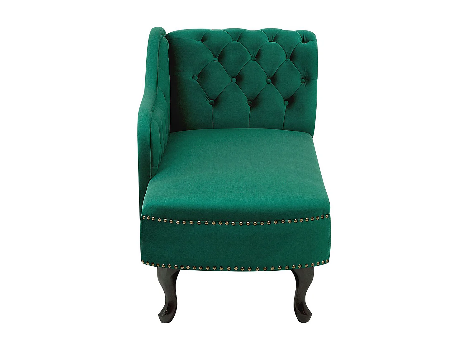 Chaise longue derecho NIMES Terciopelo Verde