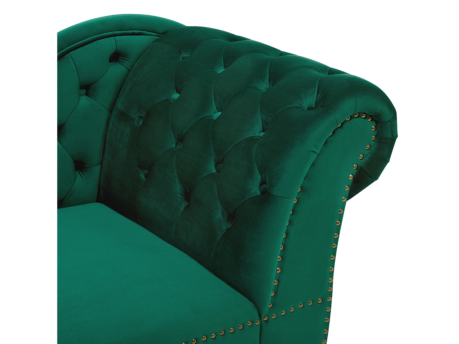 Chaise longue derecho NIMES Terciopelo Verde