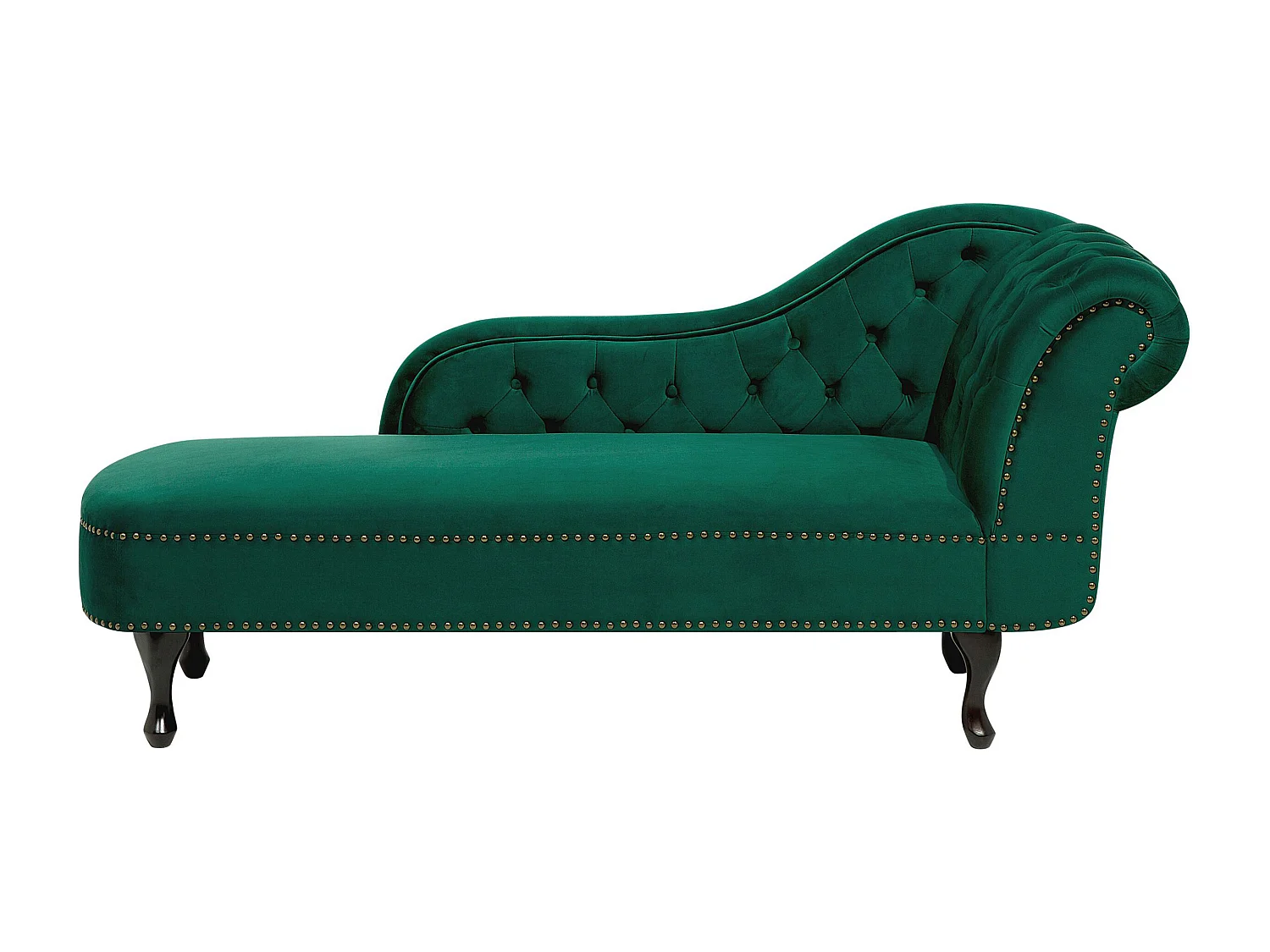 Rechtszijdige chaise longue NIMES Fluweel Groen