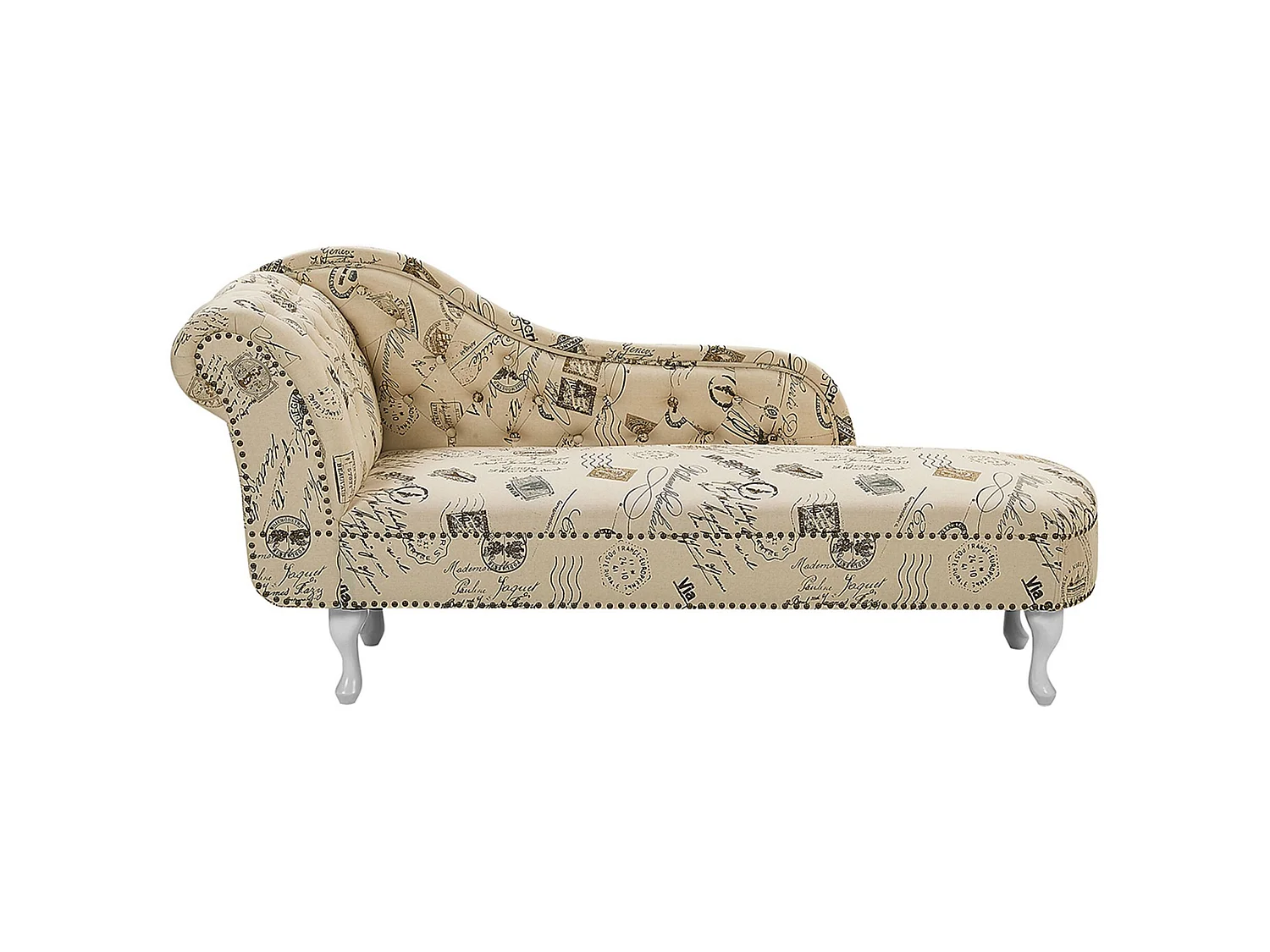 Chaise longue côté gauche NIMES Tissu Beige