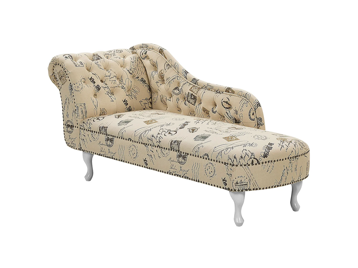 Chaise longue côté gauche NIMES Tissu Beige