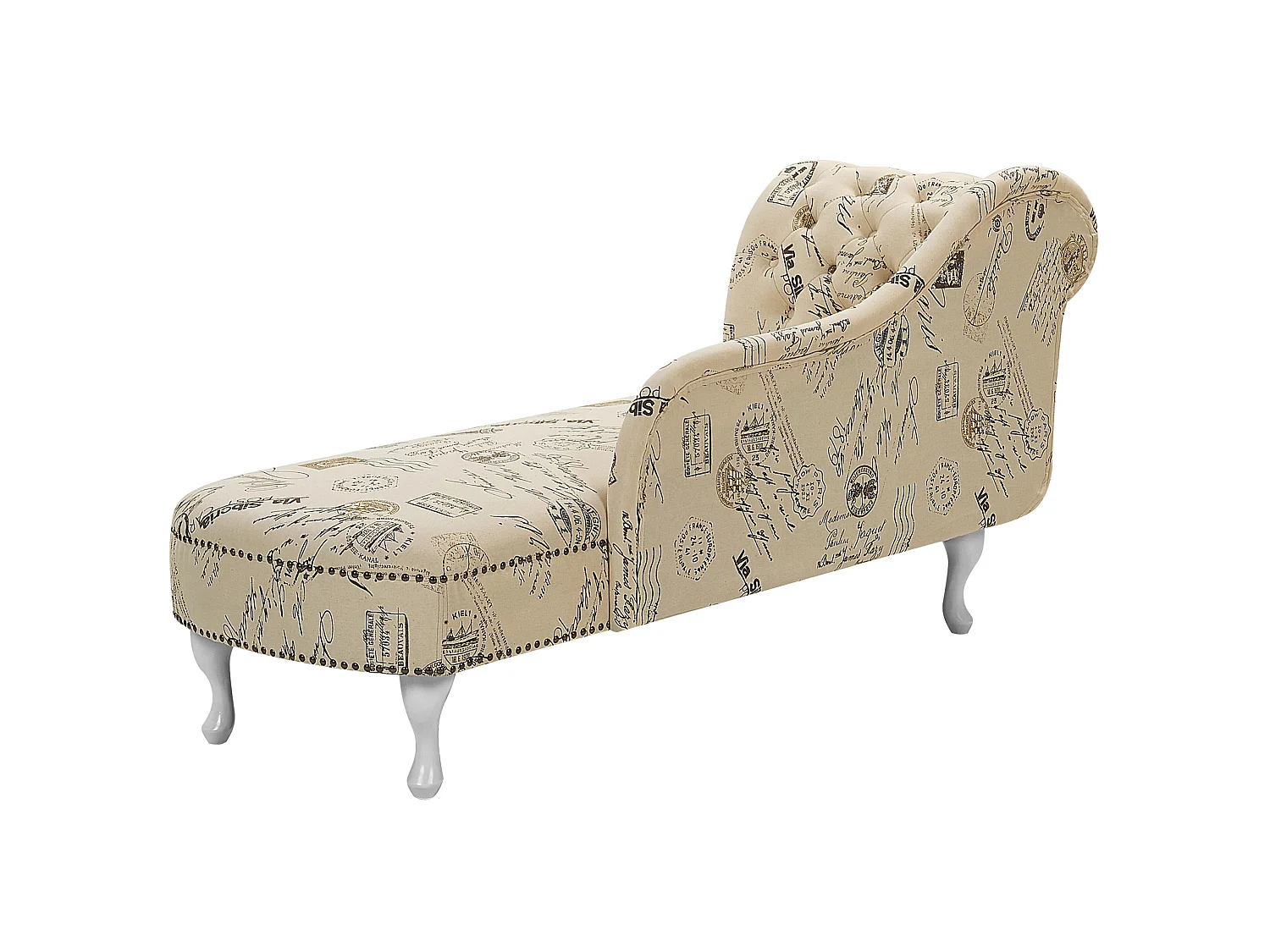 Chaise longue côté gauche NIMES Tissu Beige