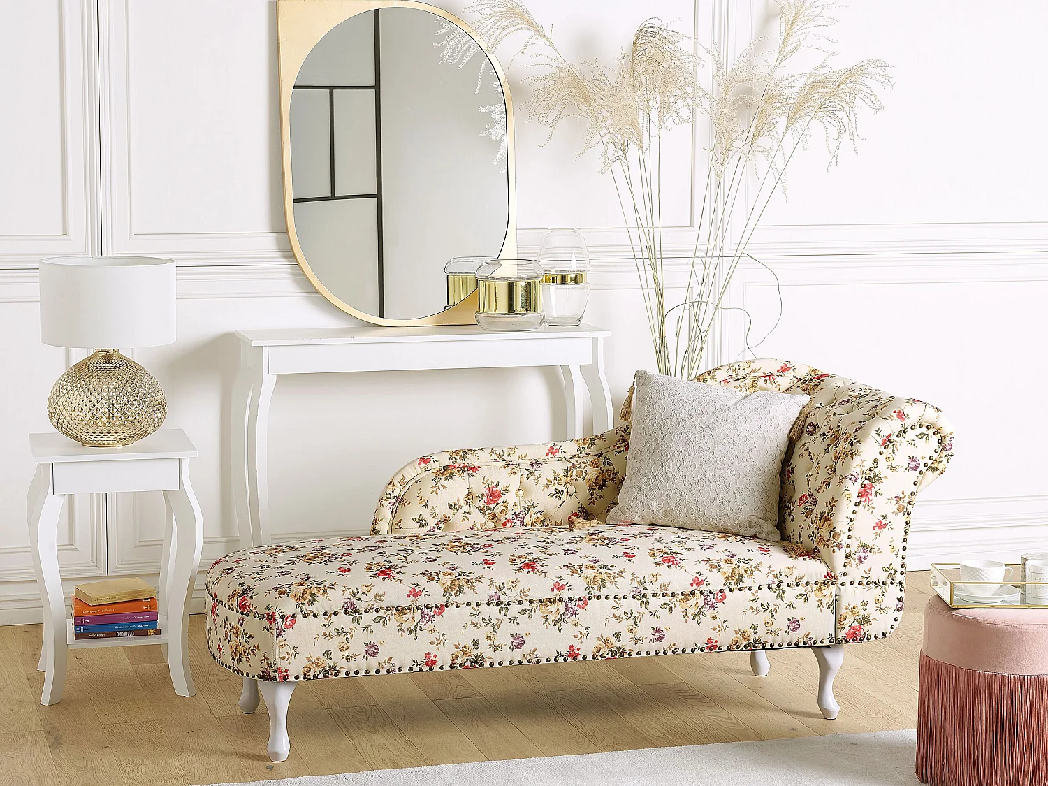 Chaise longue côté droit NIMES Tissu Beige