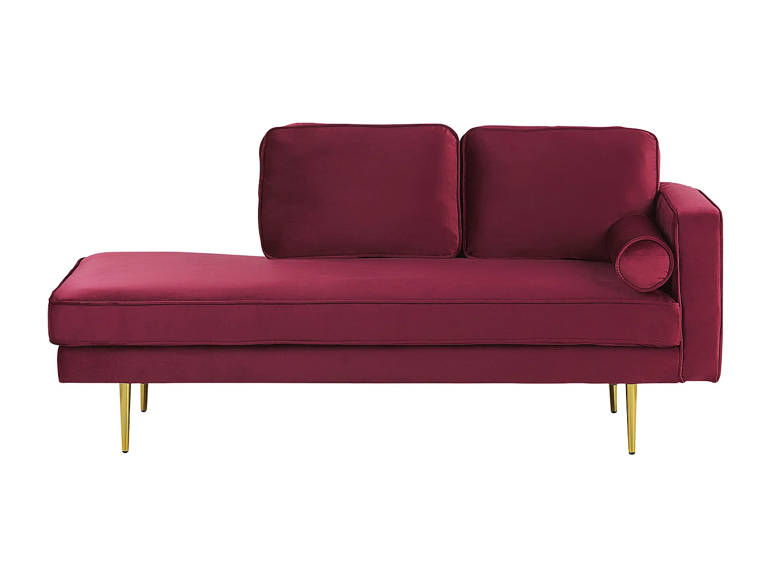 Chaise longue à direita MIRAMAS Veludo Vermelho escuro