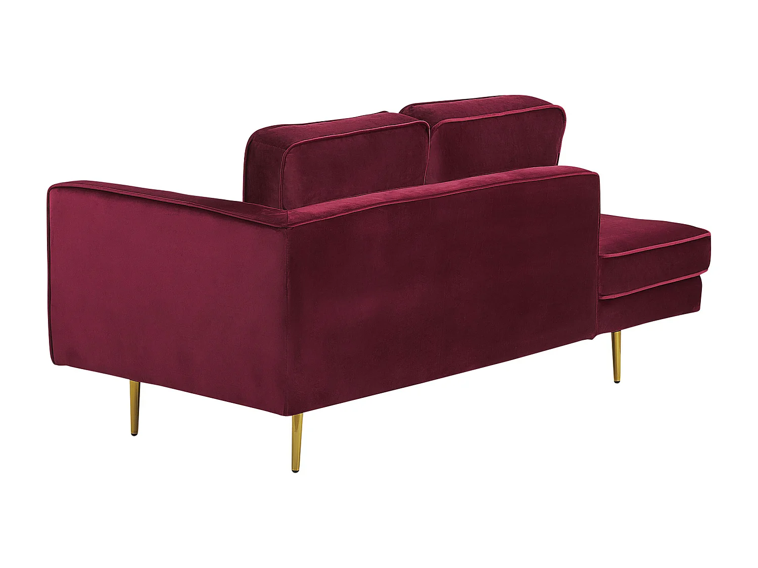 Chaise longue à direita MIRAMAS Veludo Vermelho escuro