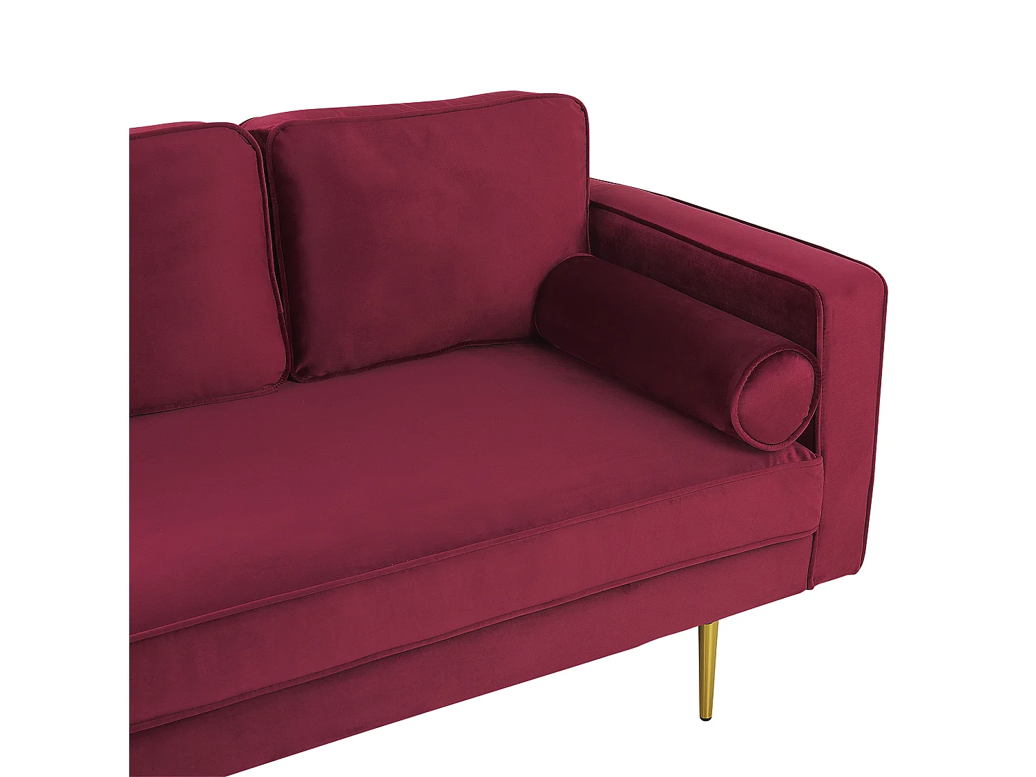 Chaise longue à direita MIRAMAS Veludo Vermelho escuro