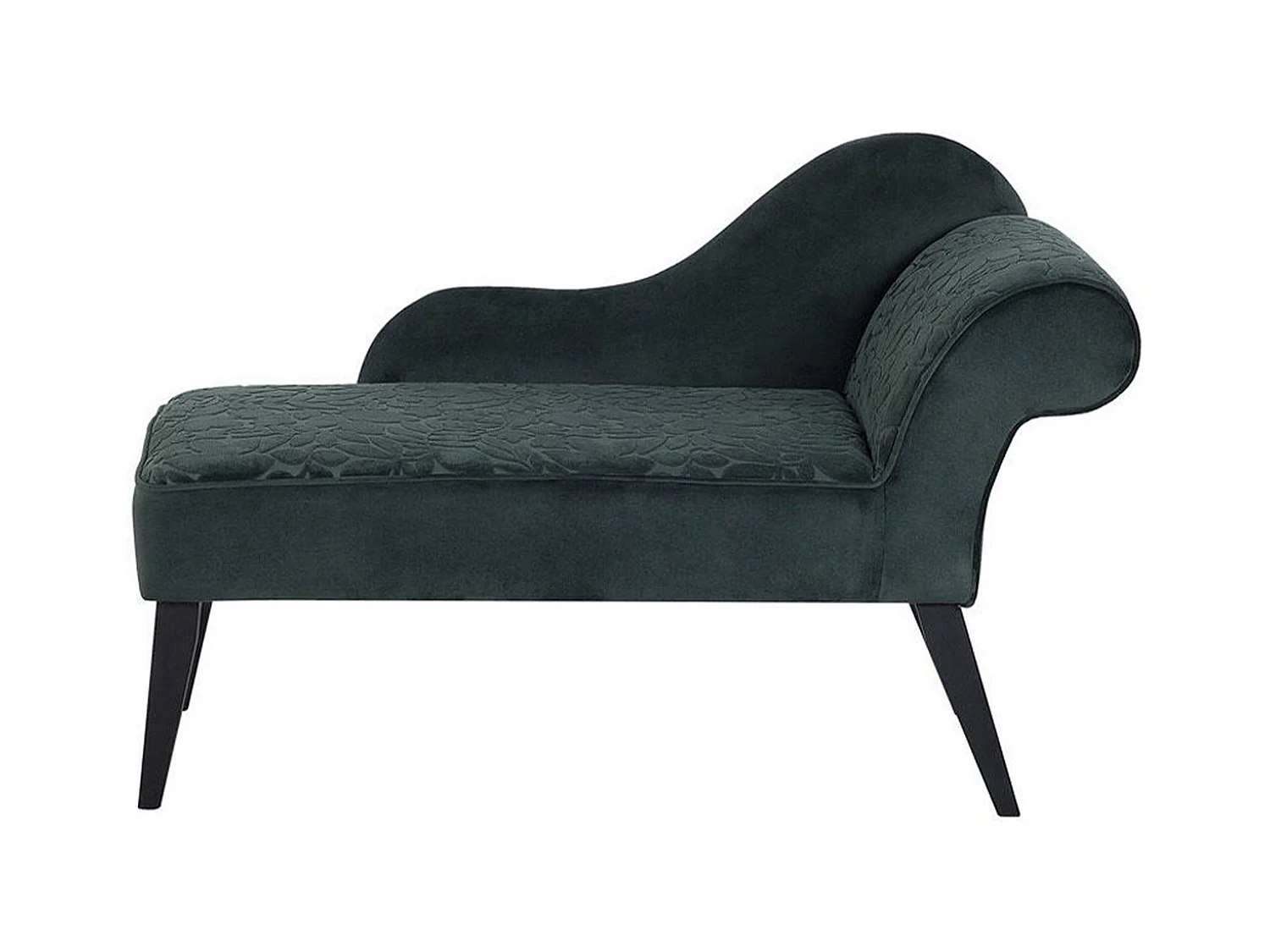 Chaise longue côté droit BIARRITZ Velours Vert foncé