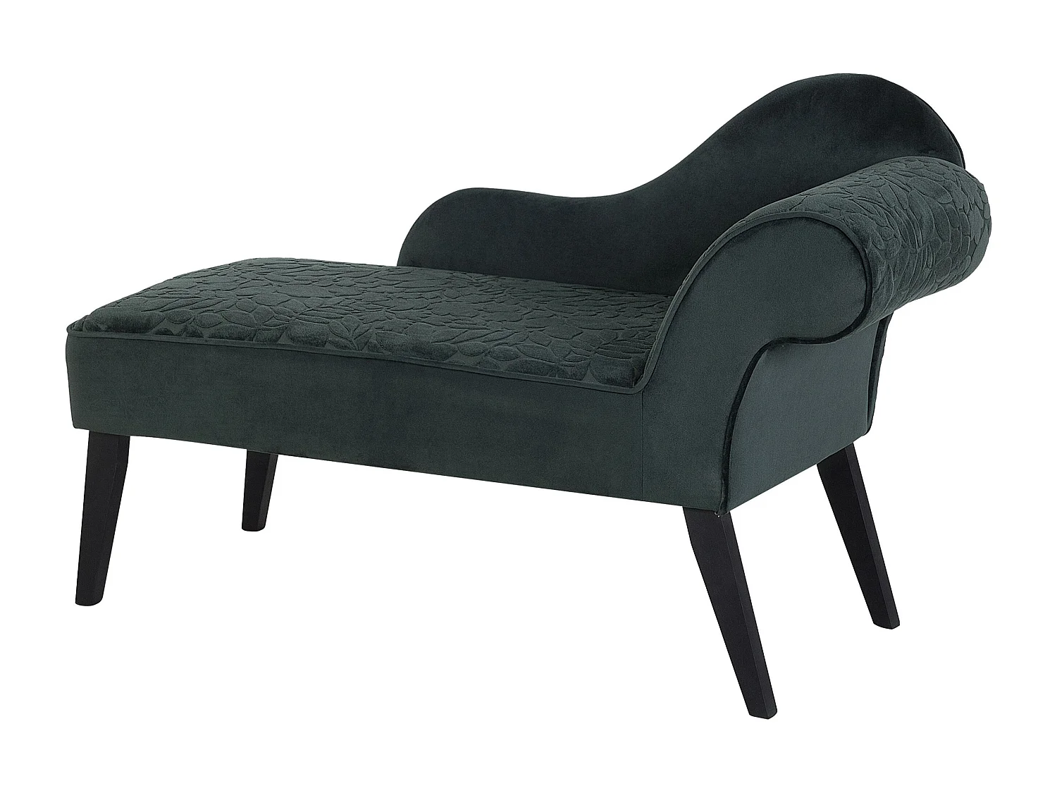 Rechtszijdige chaise longue BIARRITZ Fluweel Donkergroen