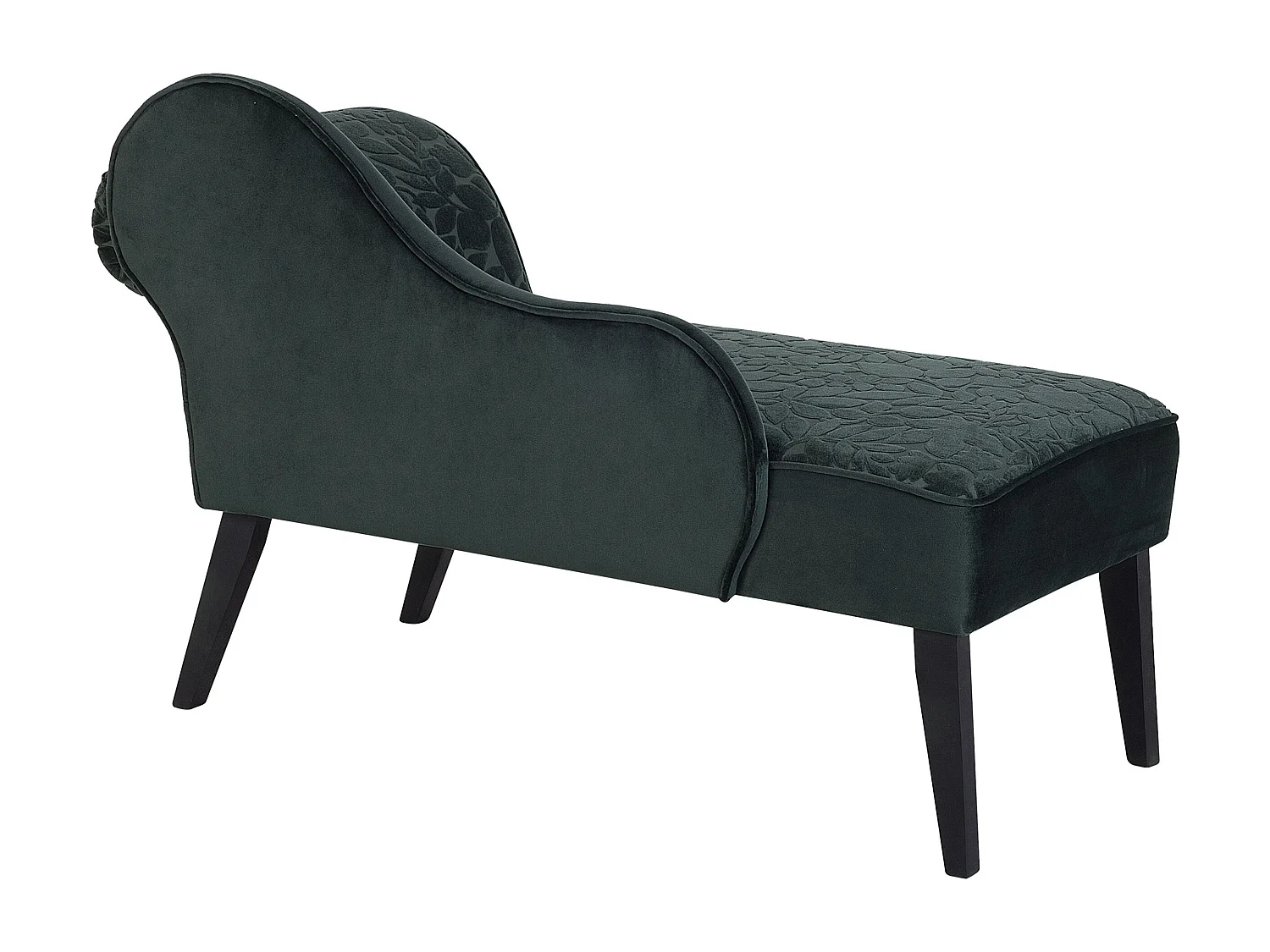 Rechtszijdige chaise longue BIARRITZ Fluweel Donkergroen