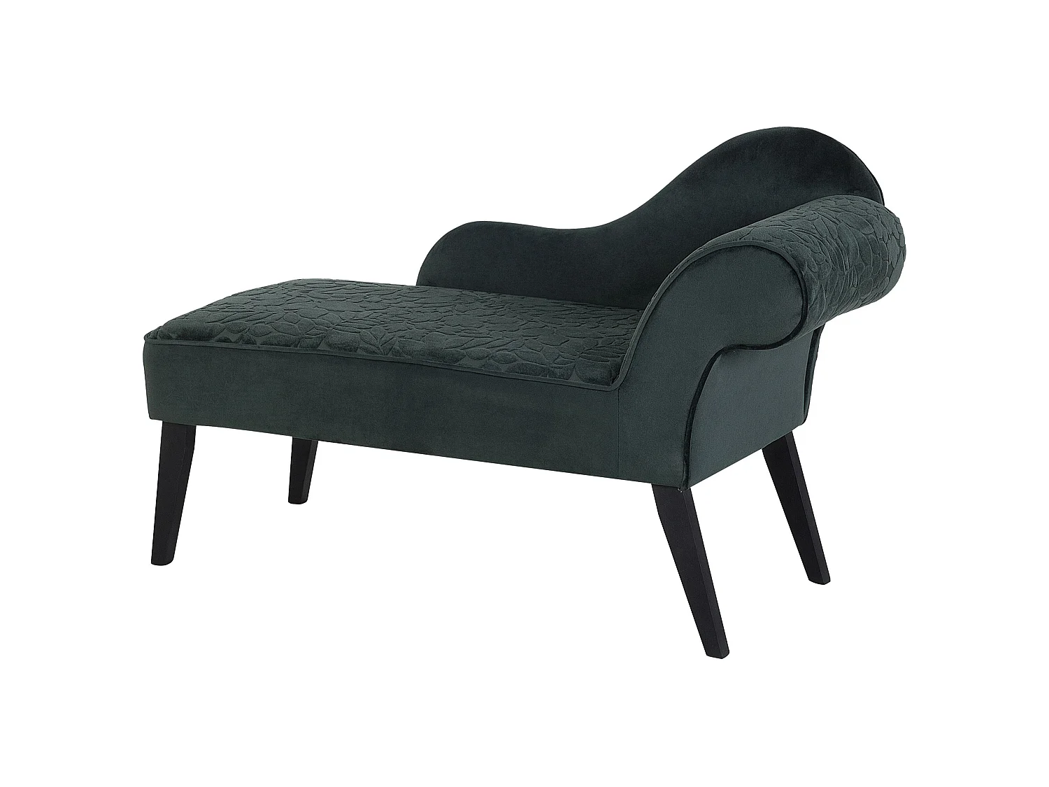 Right-Hand Chaise Longue BIARRITZ Velvet Dark Green