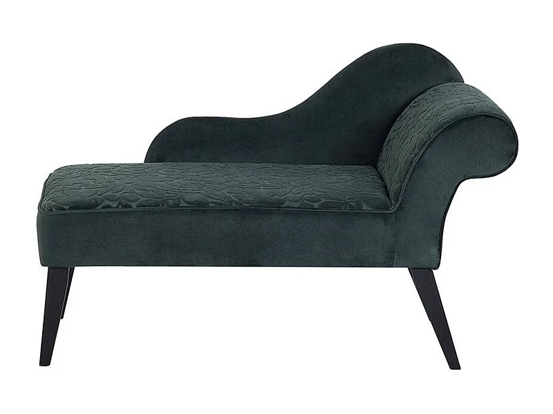 Chaise longue côté droit BIARRITZ Velours Vert foncé