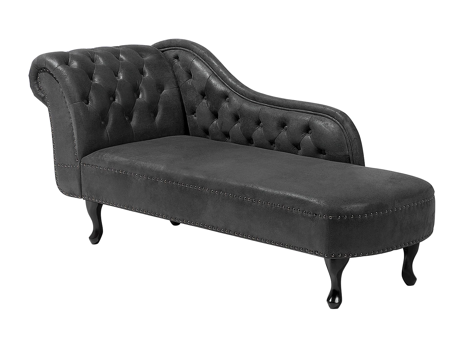 Chaise longue côté droite NIMES Daim synthétique Gris foncé