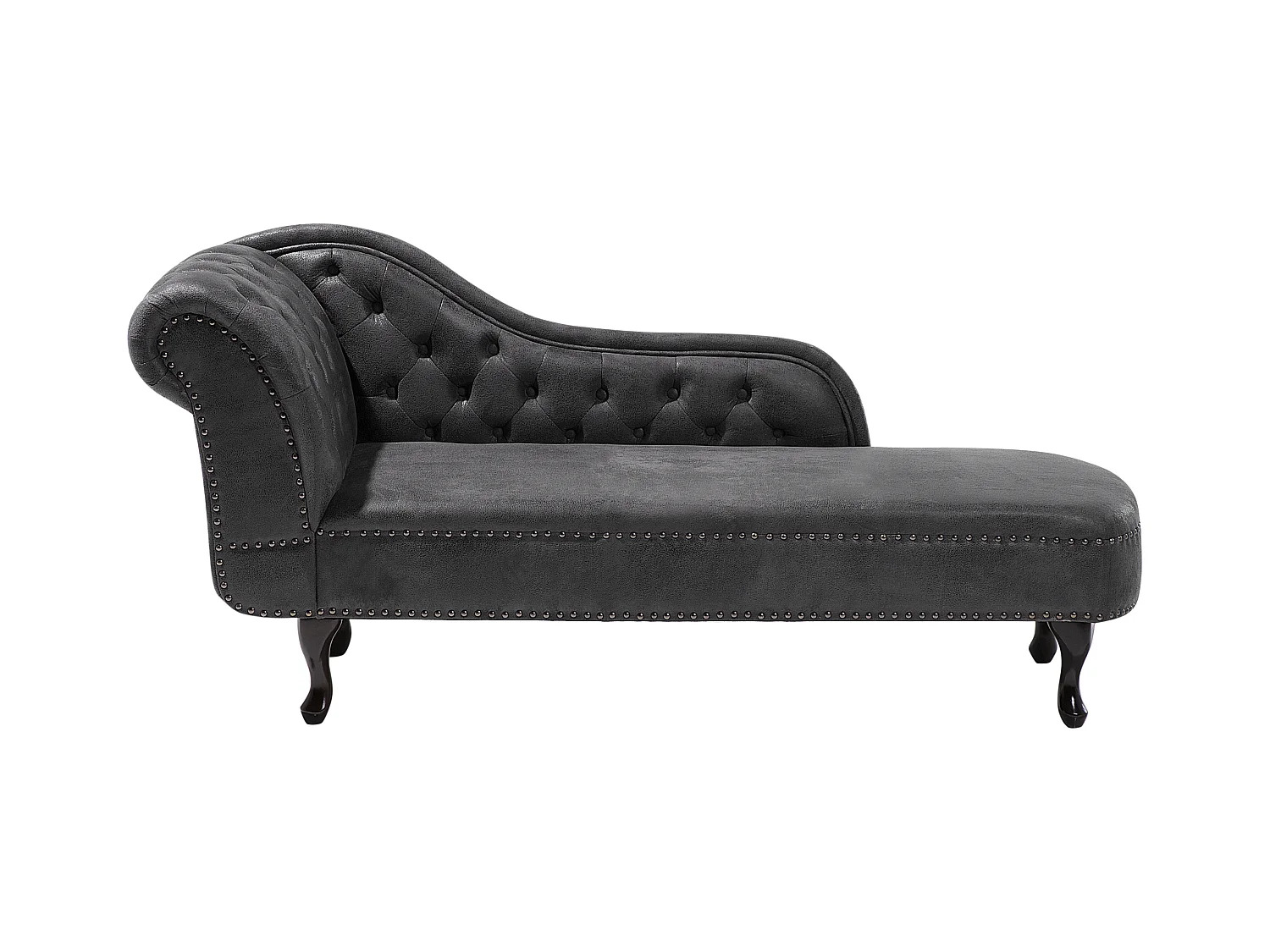 Chaise longue côté droite NIMES Daim synthétique Gris foncé