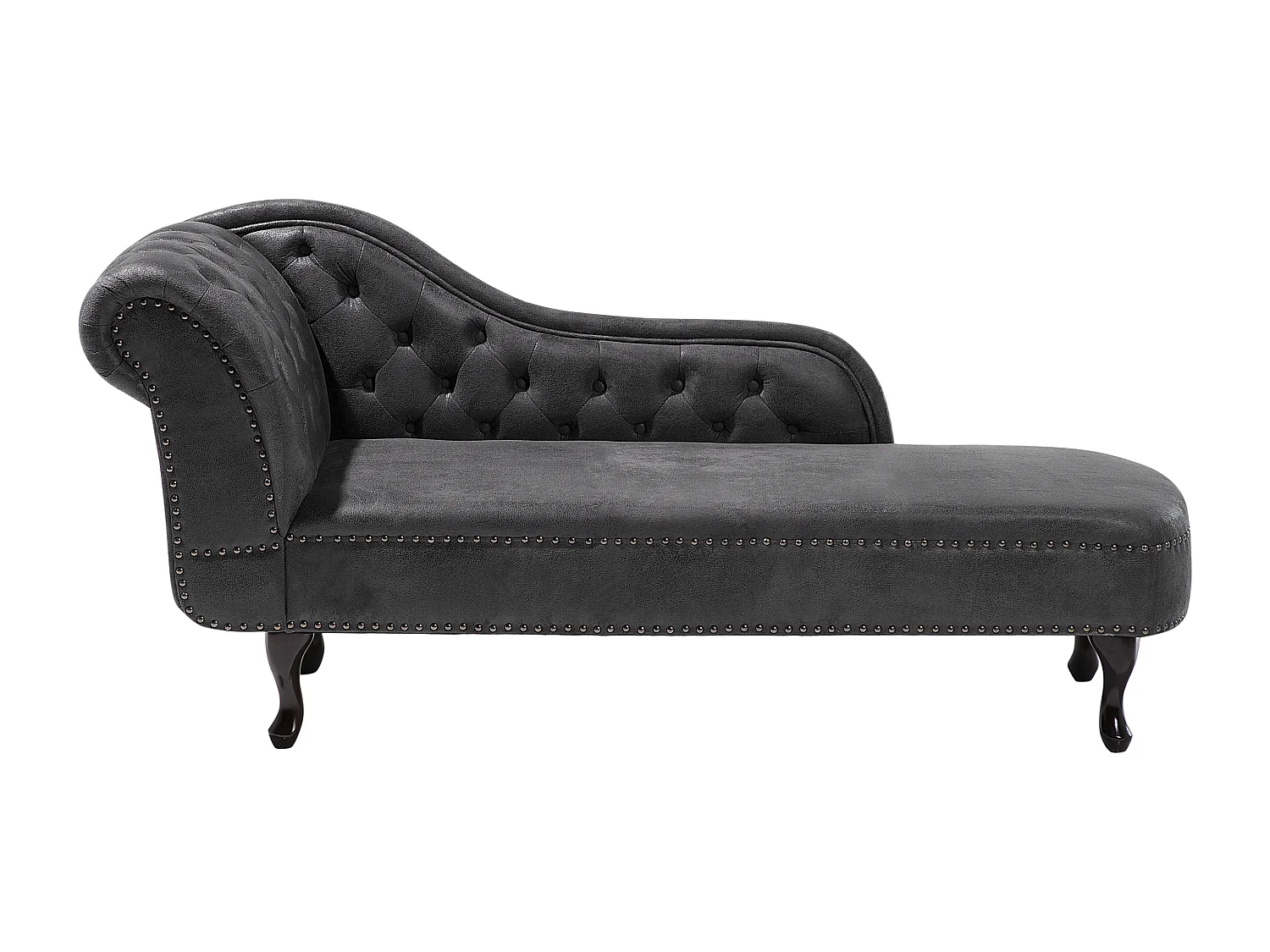 Linkszijdige chaise longue NIMES Kunstsuède Donkergrijs