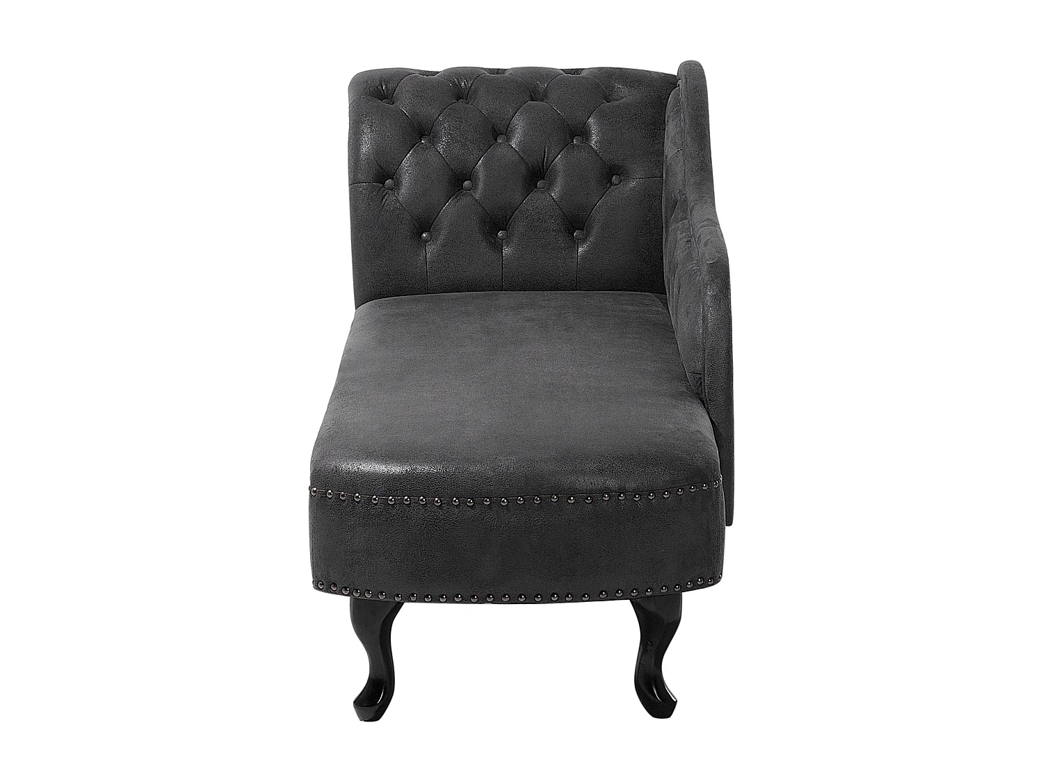 Linkszijdige chaise longue NIMES Kunstsuède Donkergrijs