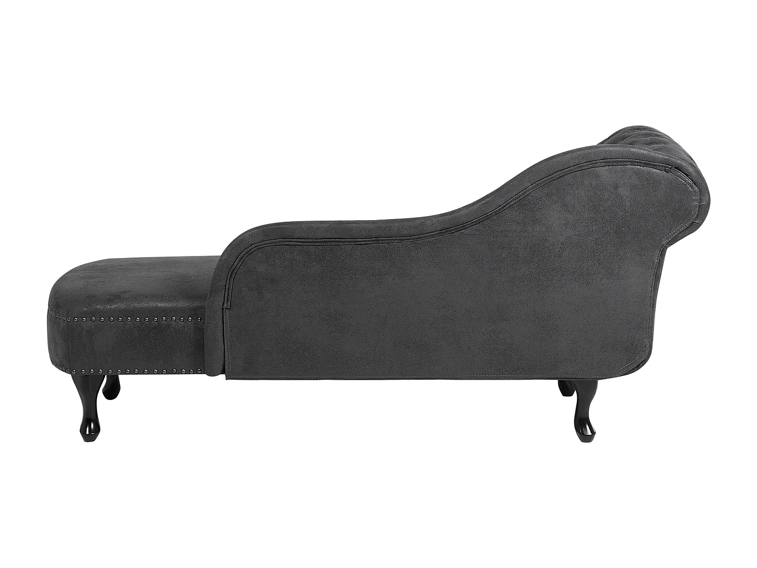 Linkszijdige chaise longue NIMES Kunstsuède Donkergrijs