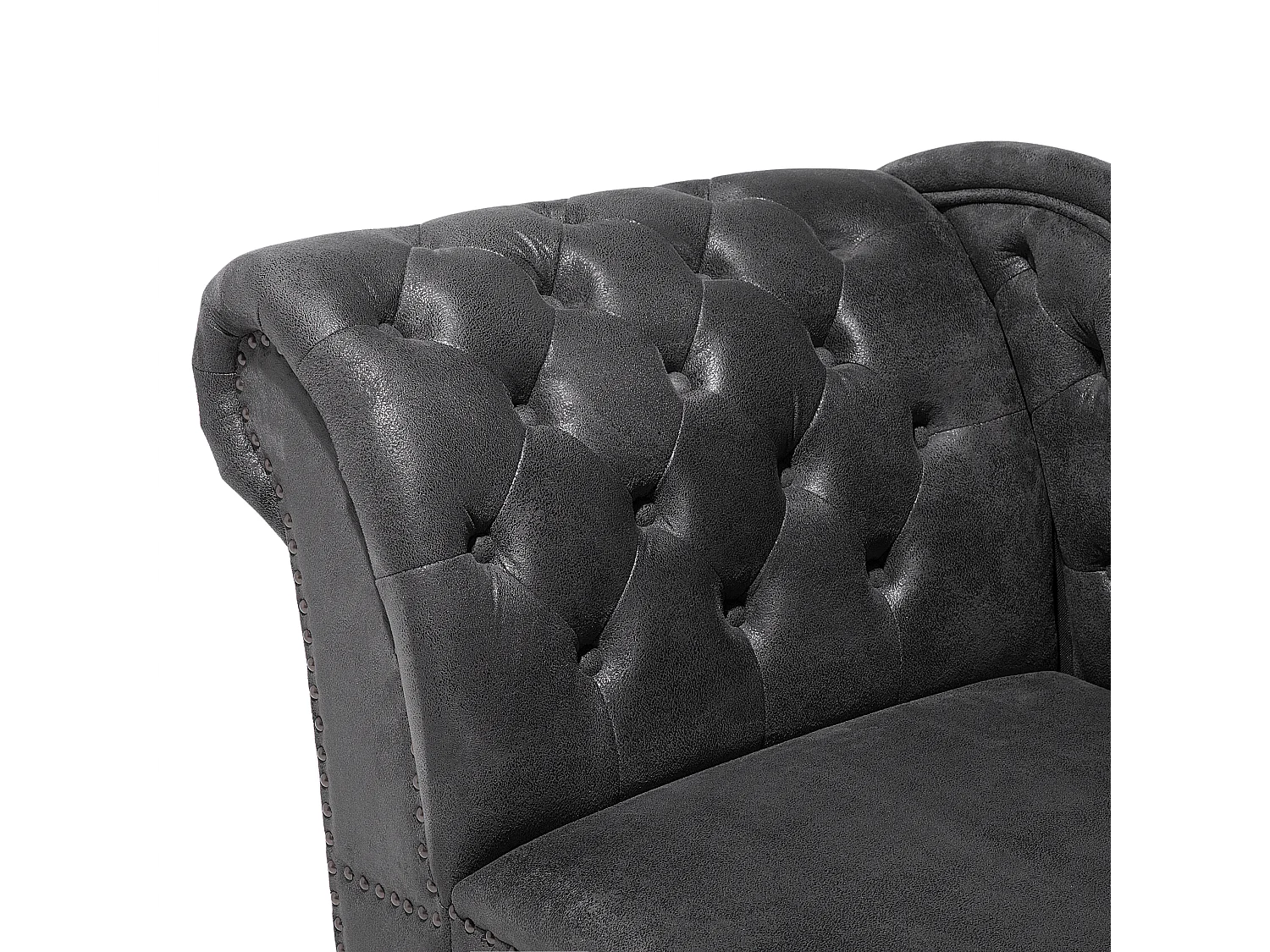 Szezlong lewostronny NIMES Zamsz ekologiczny Ciemnoszary