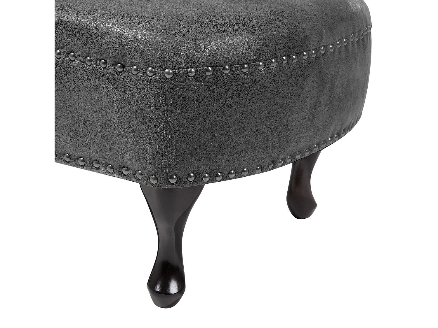 Klassische Ré­ca­mi­e­re im Chesterfield Style Kunstleder linksseitig dunkelgrau