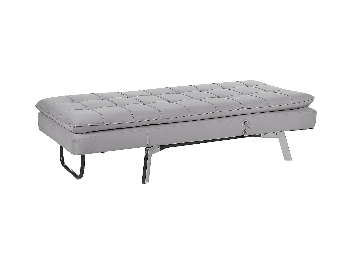 Chaise longue LOIRET Velours Gris clair