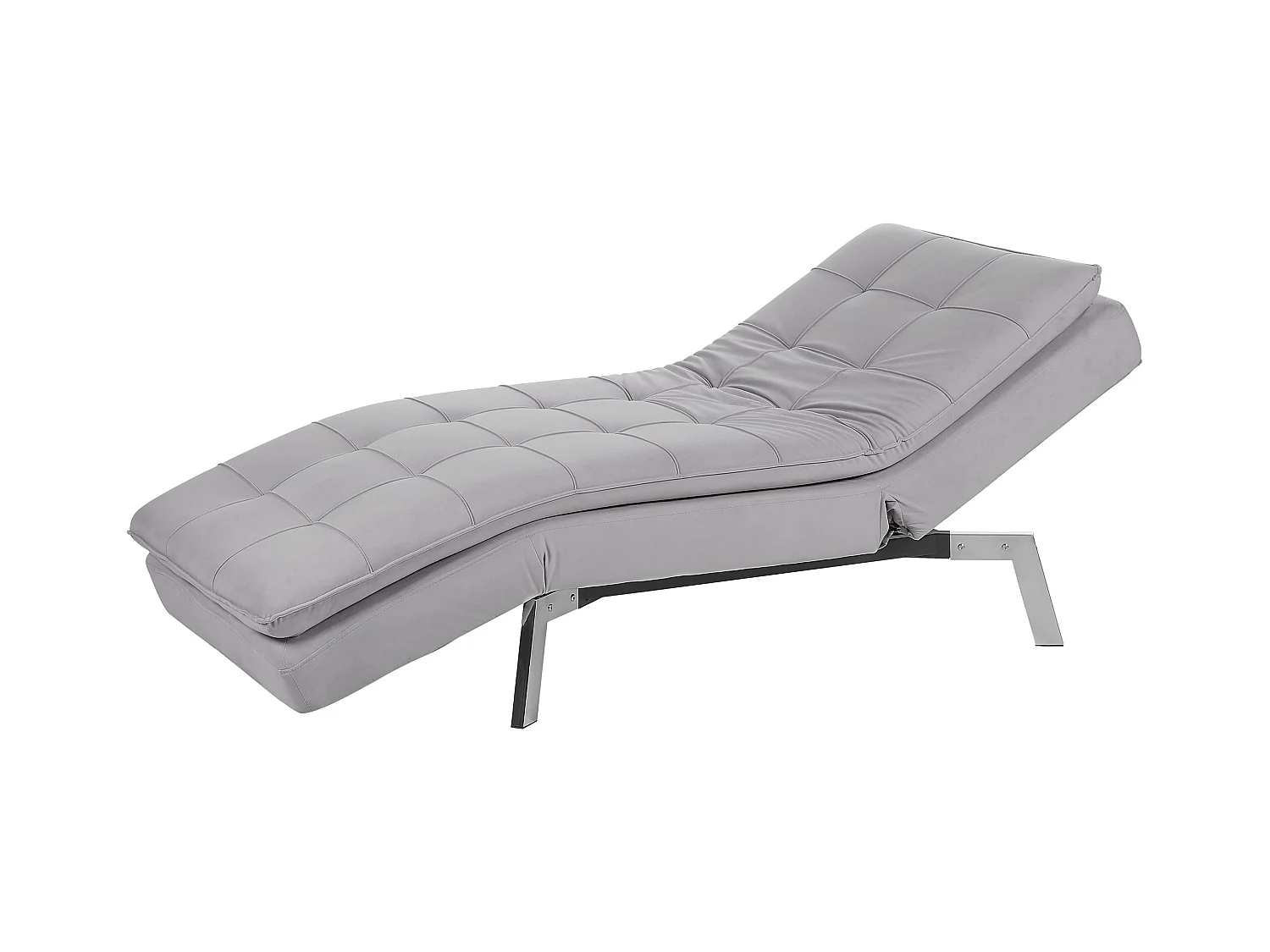 Chaise longue LOIRET Velours Gris clair