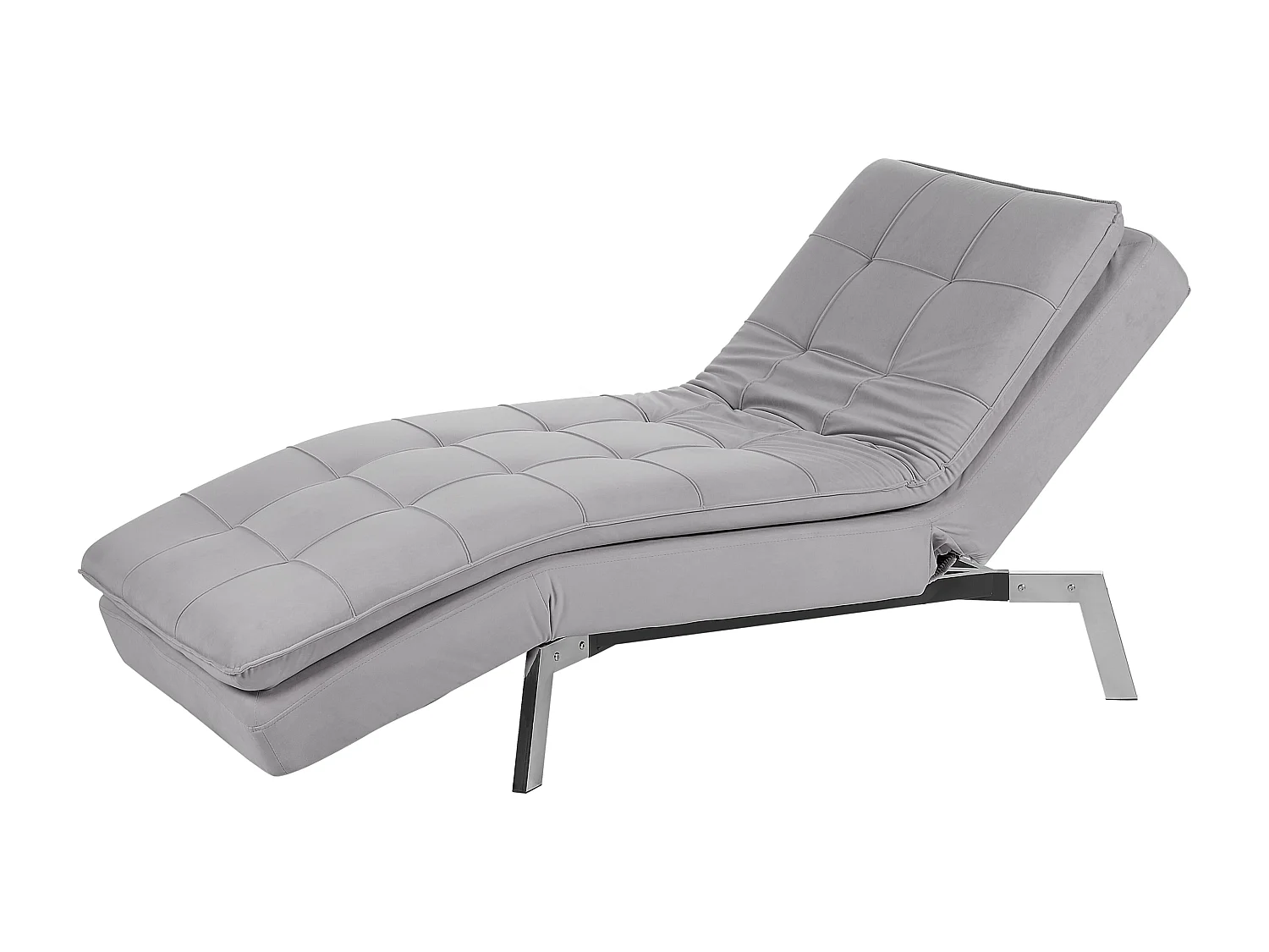 Chaise longue LOIRET Velours Gris clair