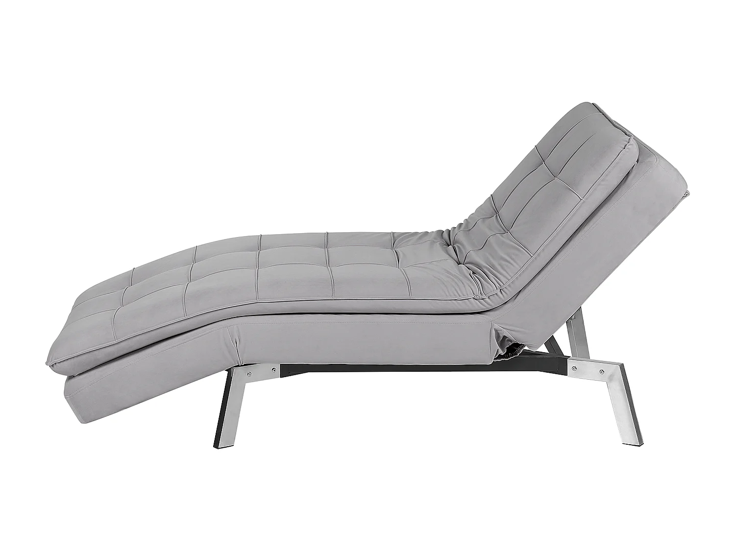 Chaise longue LOIRET Terciopelo Gris claro