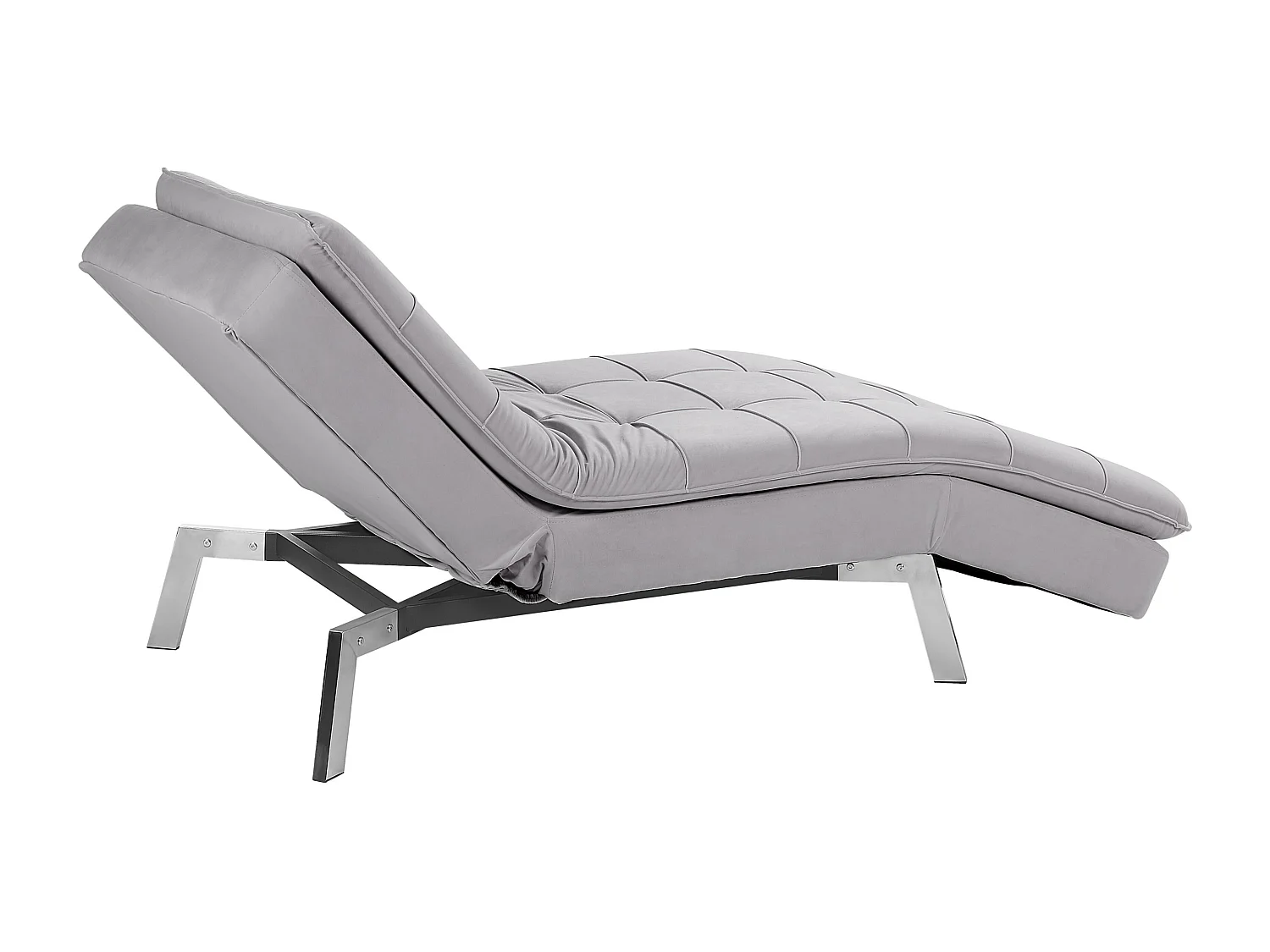 Chaise longue LOIRET Terciopelo Gris claro