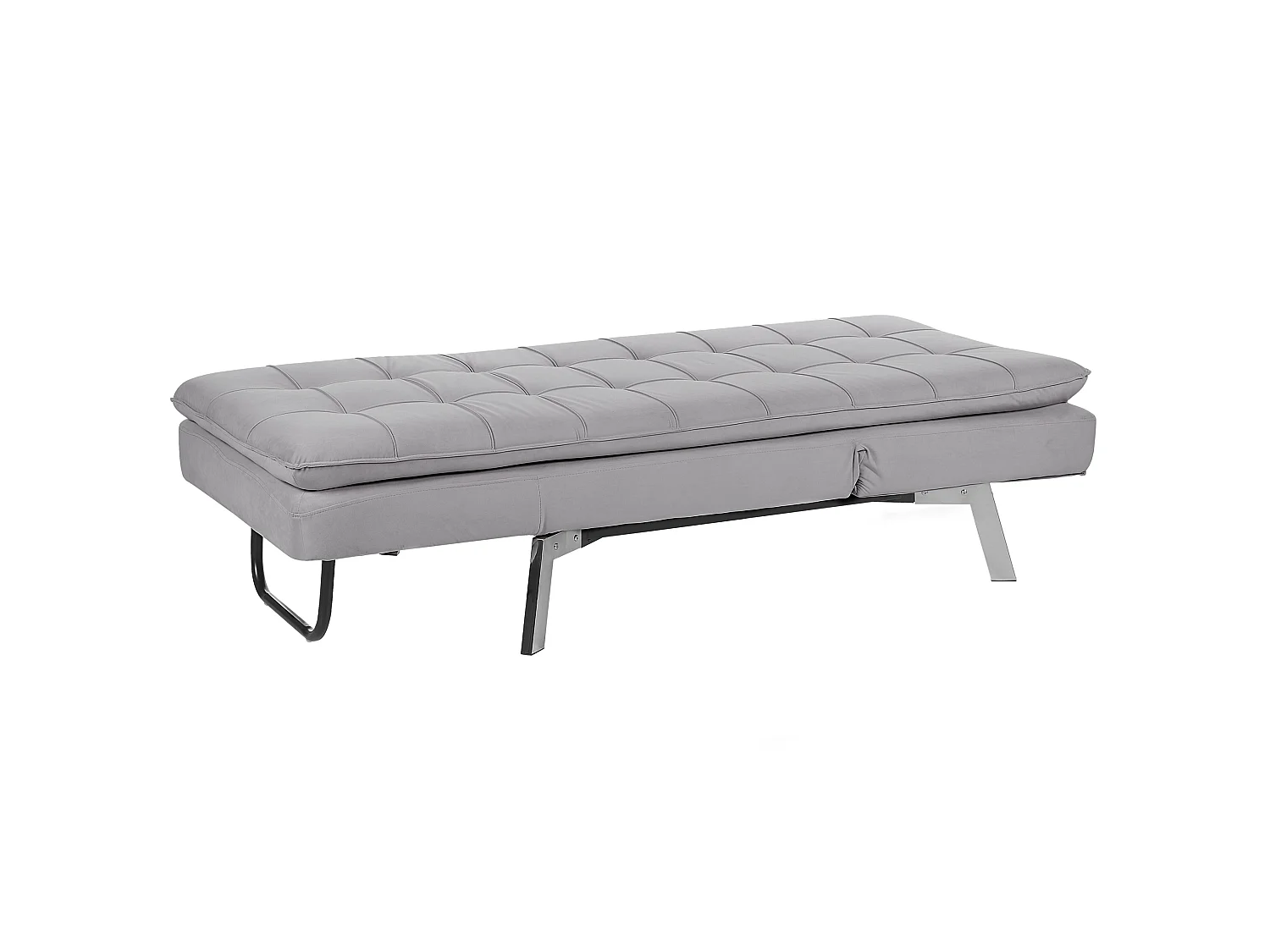 Chaise longue LOIRET Velours Gris clair