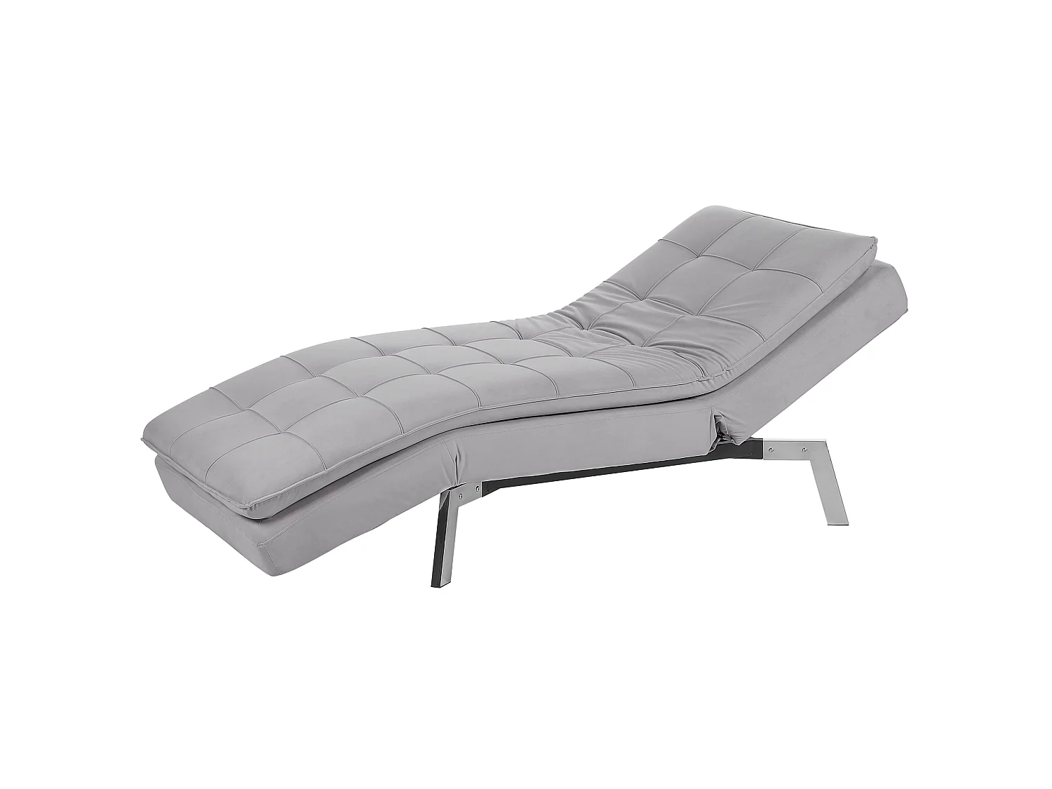 Chaise longue LOIRET Velours Gris clair