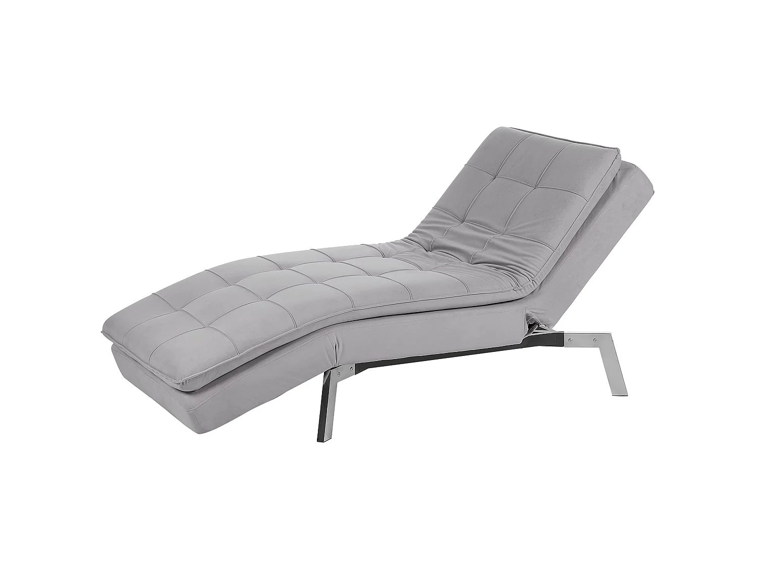 Chaise longue LOIRET Velours Gris clair