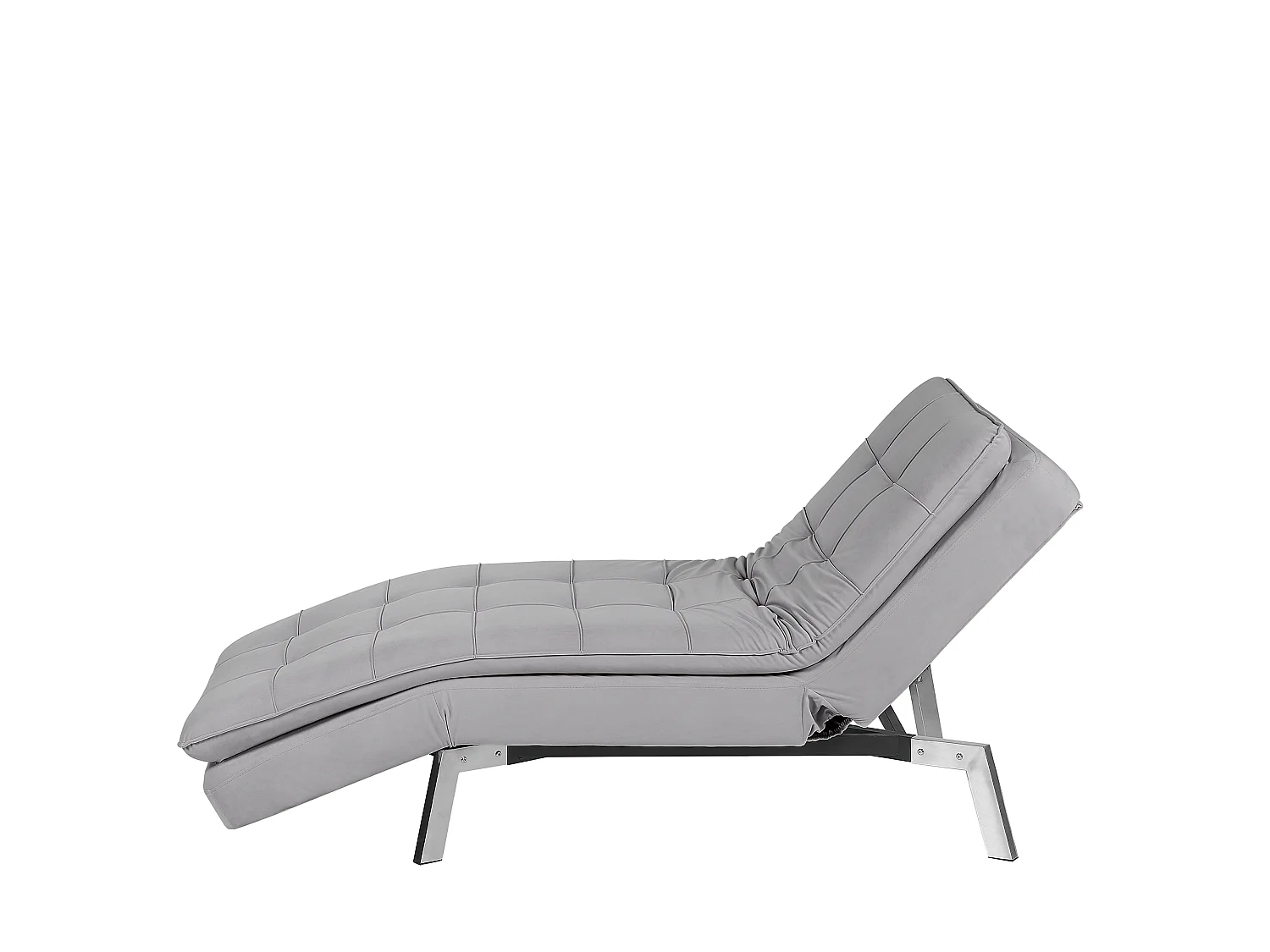 Chaise longue LOIRET Velours Gris clair