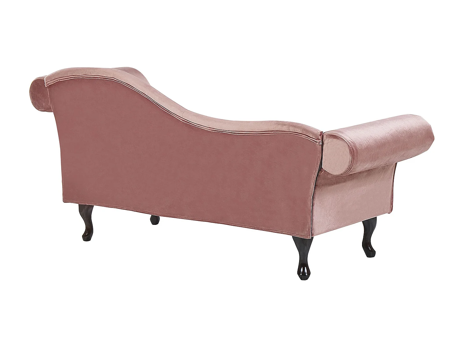 Rechtszijdige chaise longue LATTES Fluweel Roze