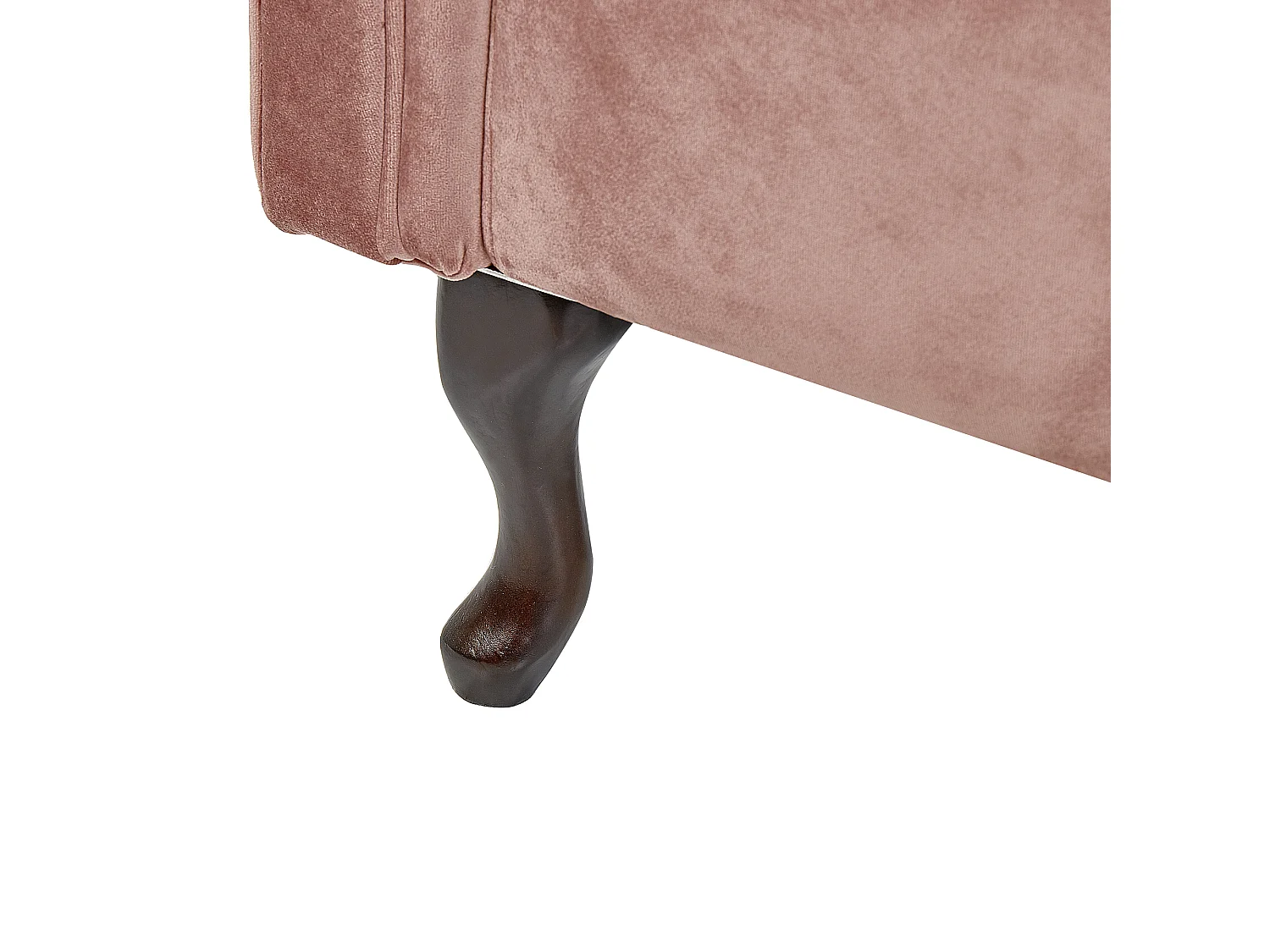 Rechtszijdige chaise longue LATTES Fluweel Roze