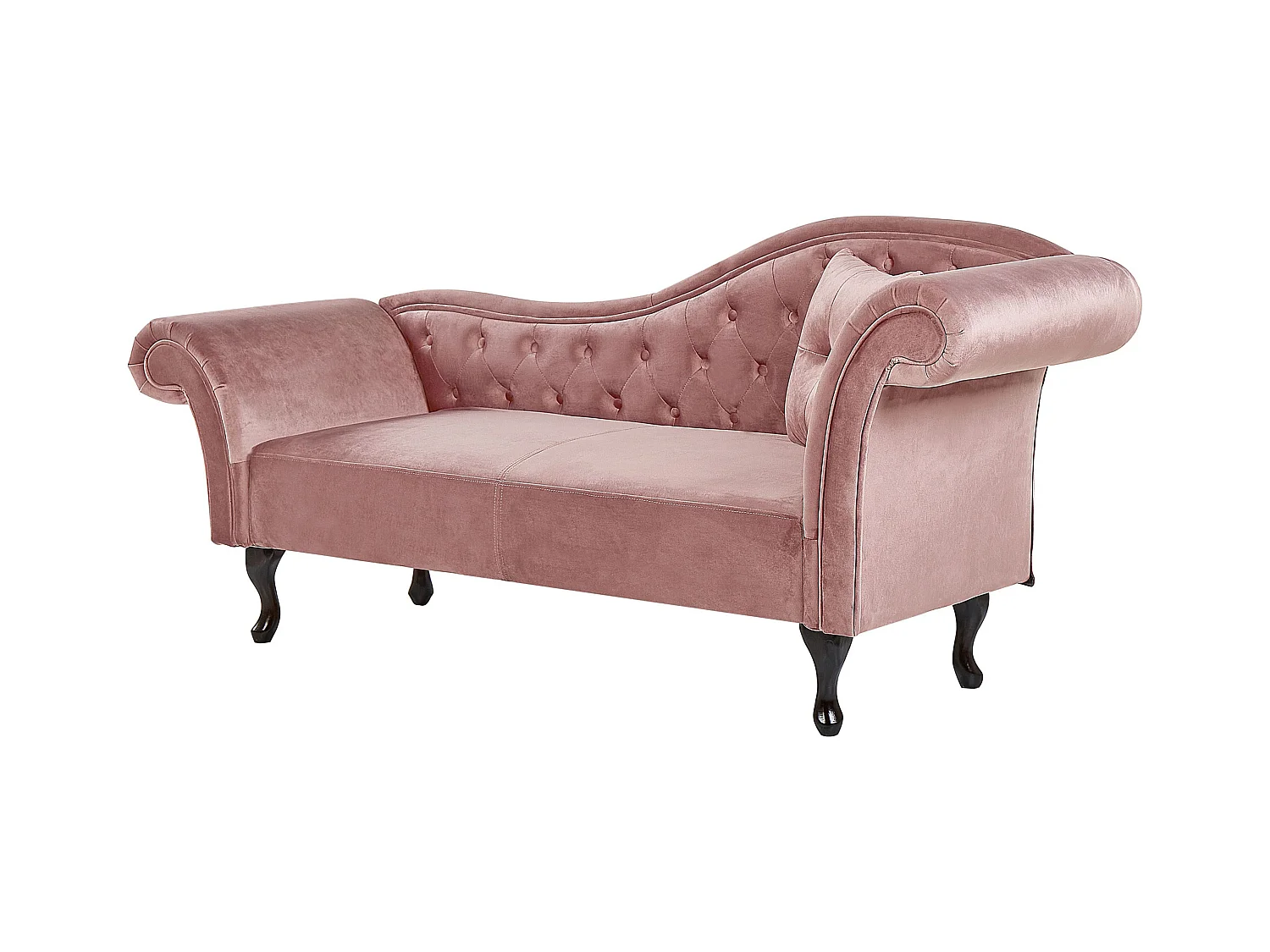 Chaise longue côté droit LATTES Velours Rose