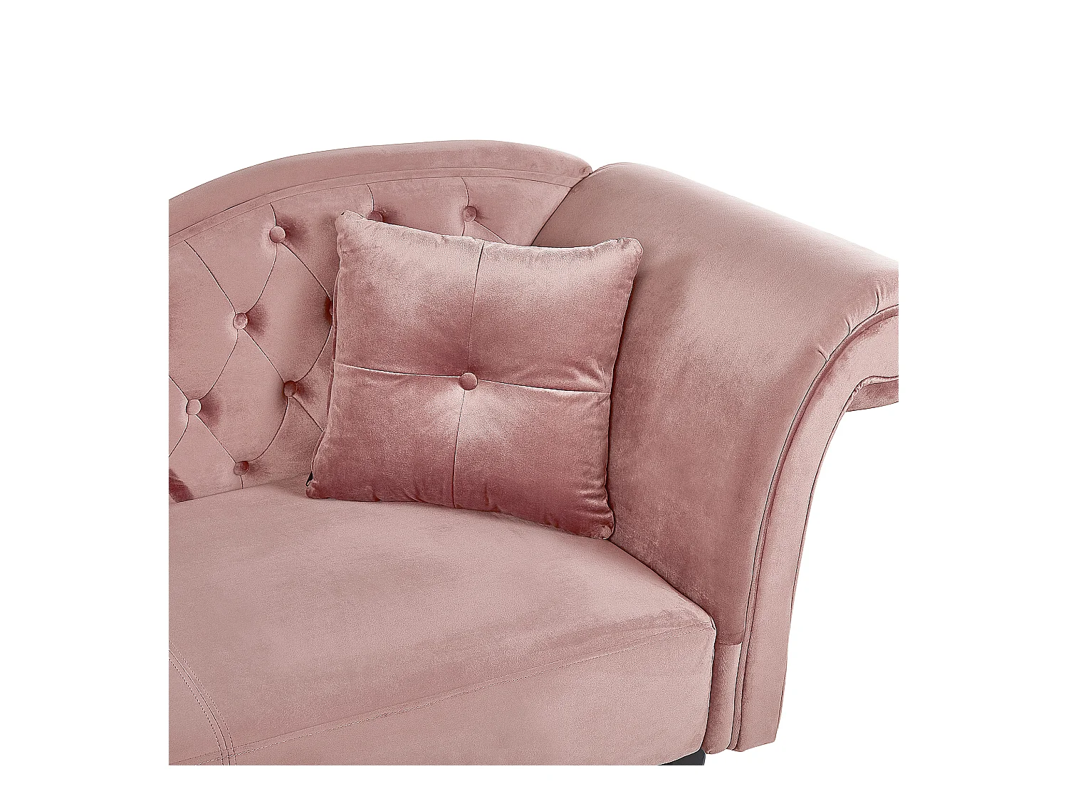 Chaise longue côté droit LATTES Velours Rose
