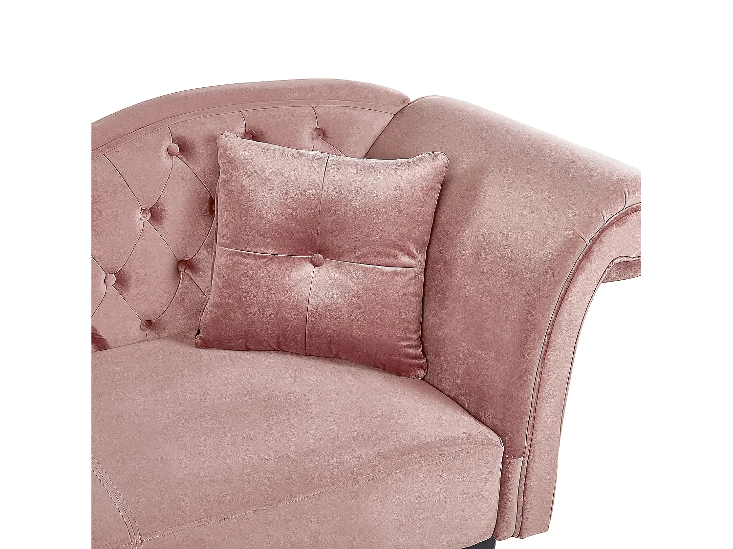 Chaise longue côté droit LATTES Velours Rose