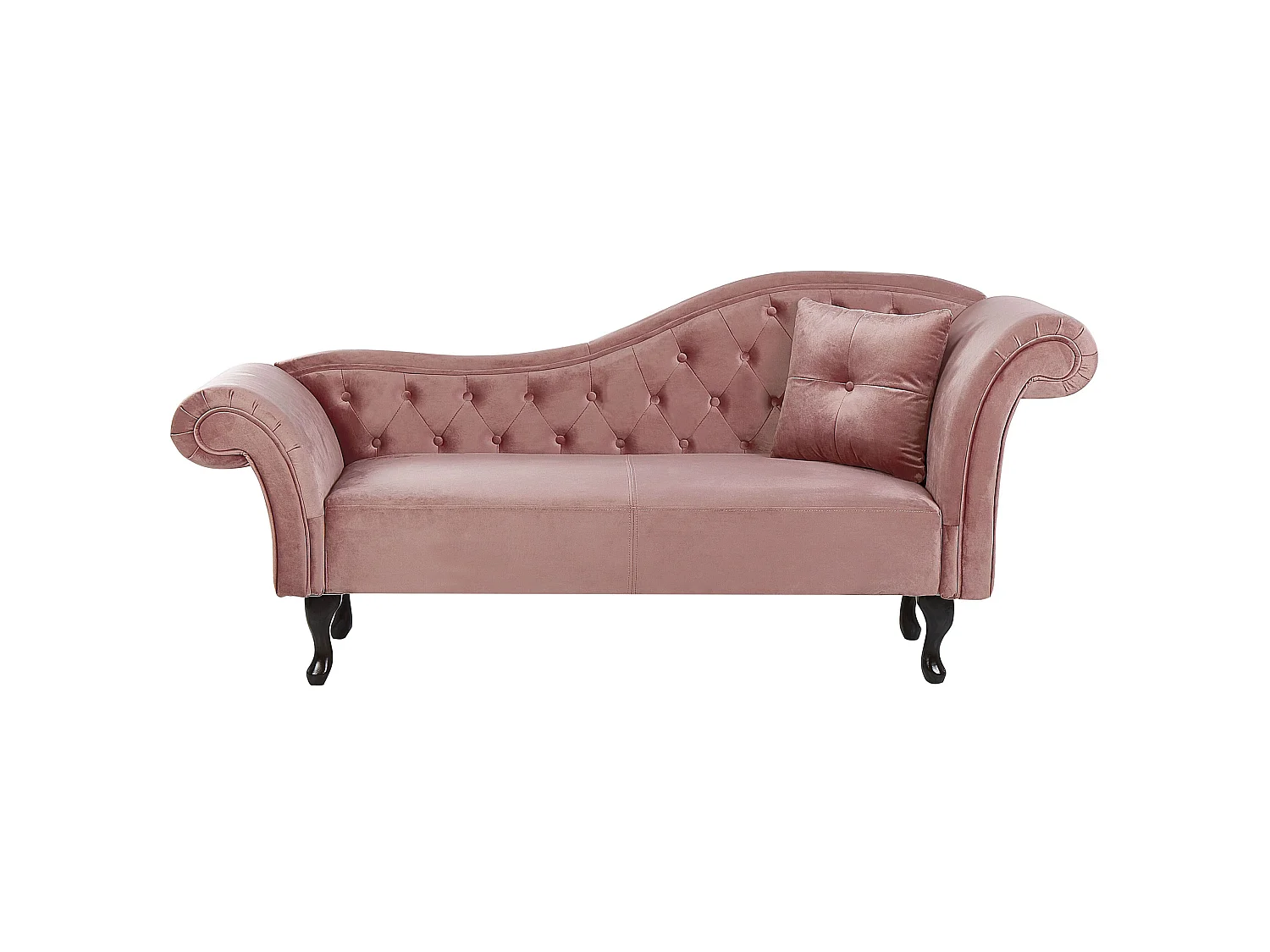 Chaise longue côté droit LATTES Velours Rose