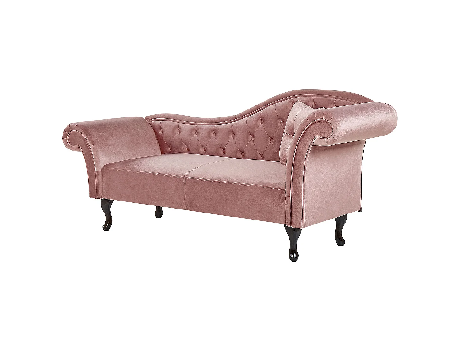 Chaise longue côté droit LATTES Velours Rose
