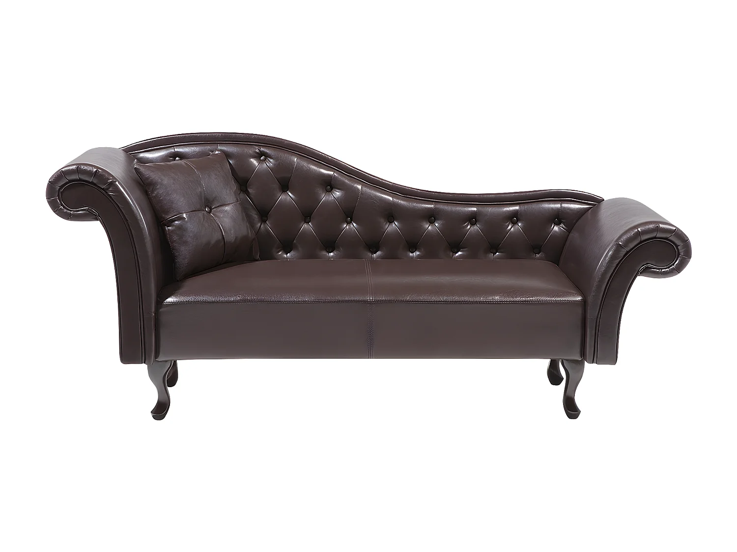 Chaise longue côté droite LATTES Cuir PU Marron foncé