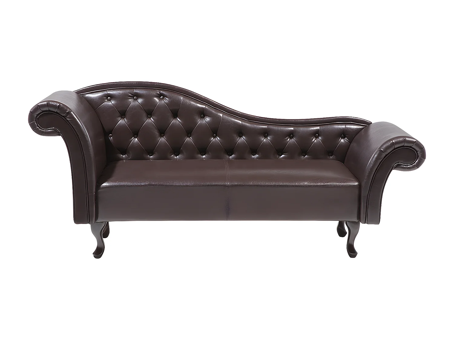 Chaise longue côté droite LATTES Cuir PU Marron foncé