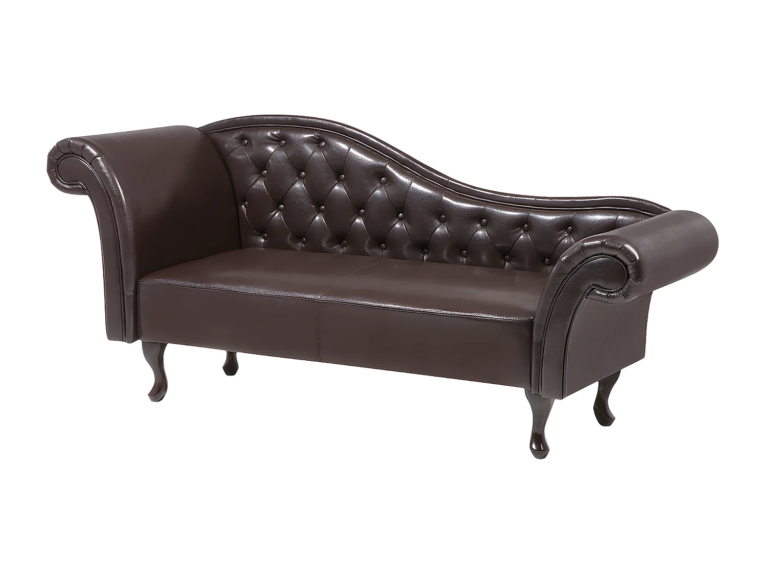 Chaise longue côté droite LATTES Cuir PU Marron foncé