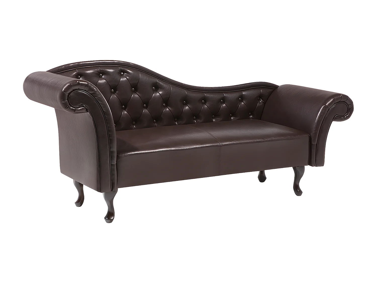 Chaise longue côté droite LATTES Cuir PU Marron foncé