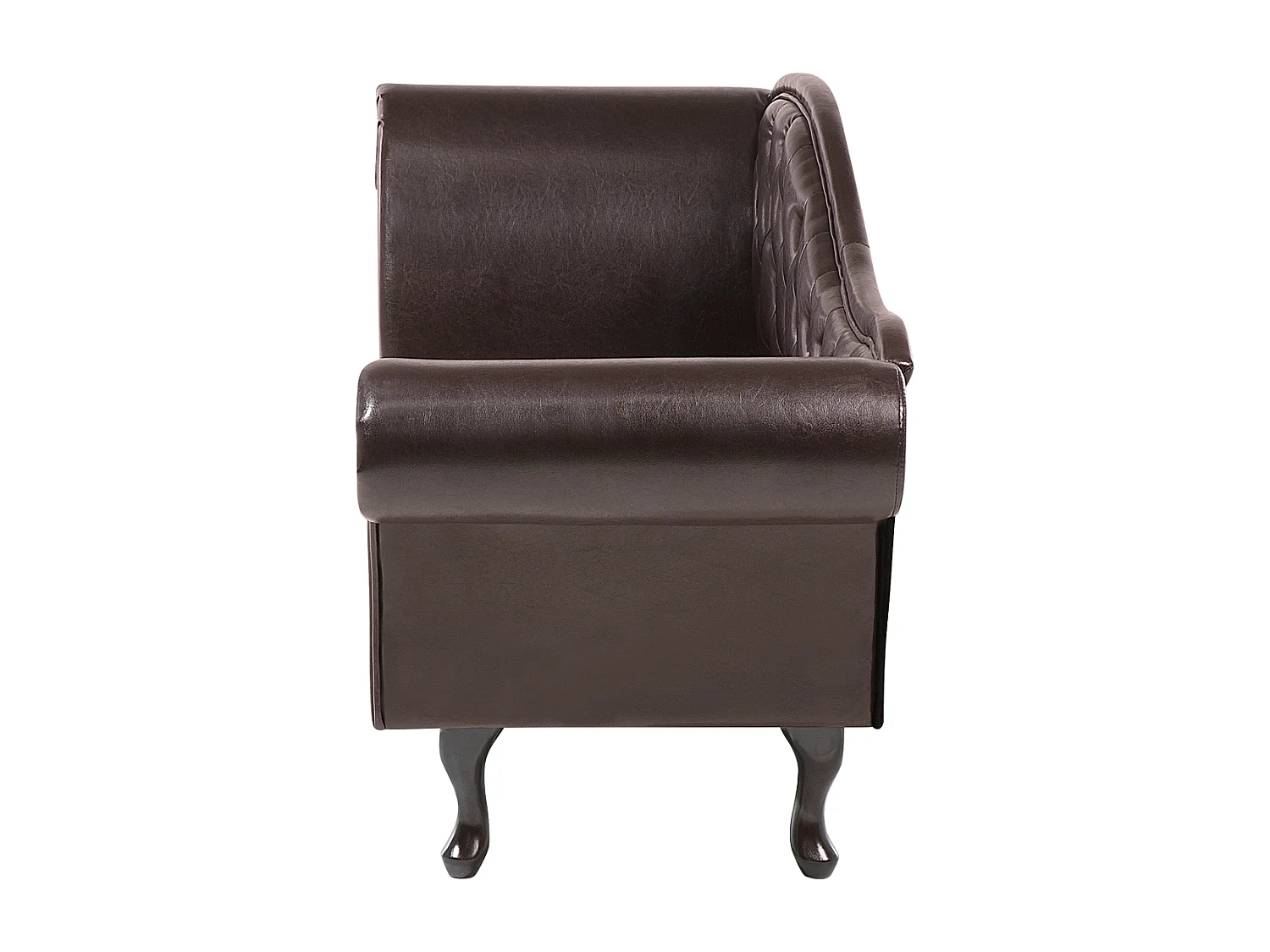 Chaise longue côté droite LATTES Cuir PU Marron foncé