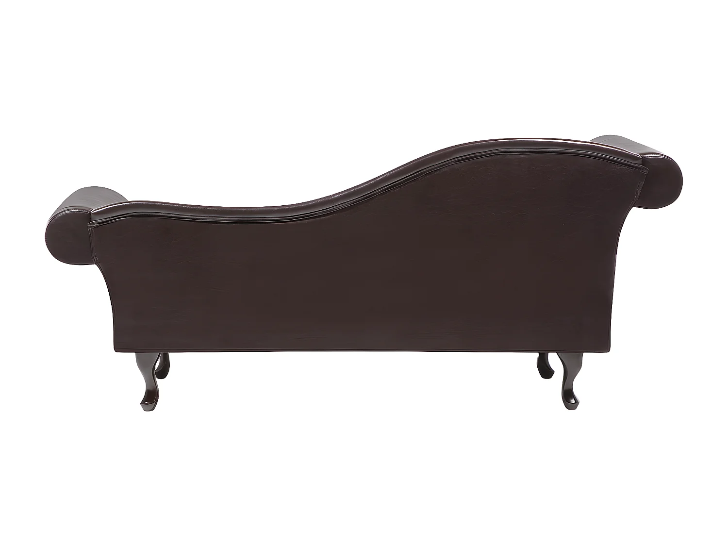 Chaise longue izquierdo LATTES Piel sintética Marrón oscuro